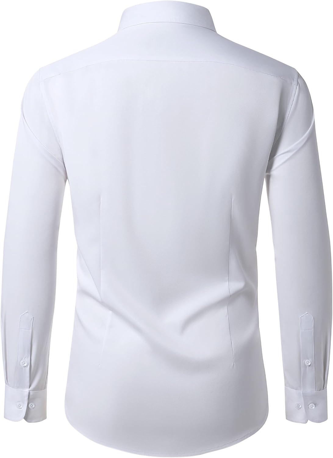Men's Dress Shirts, Elegant Long Sleeve Shirt, Stretchy Wrinkle-Free Wedding Shi...