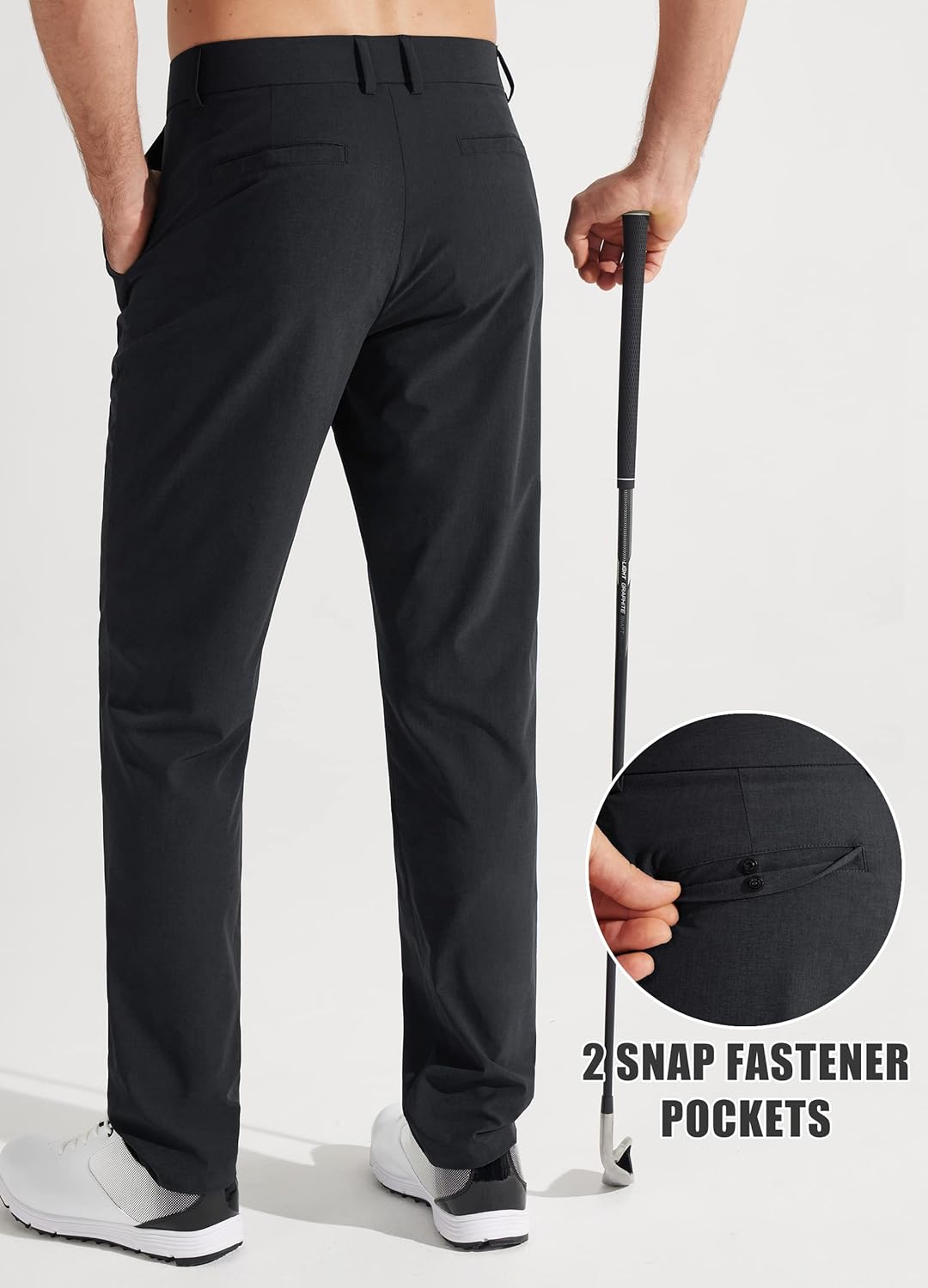 Libin Mens Golf Pants Stretch Work Dress Pants 30"/32"/34" Quick Dry Lightweight...