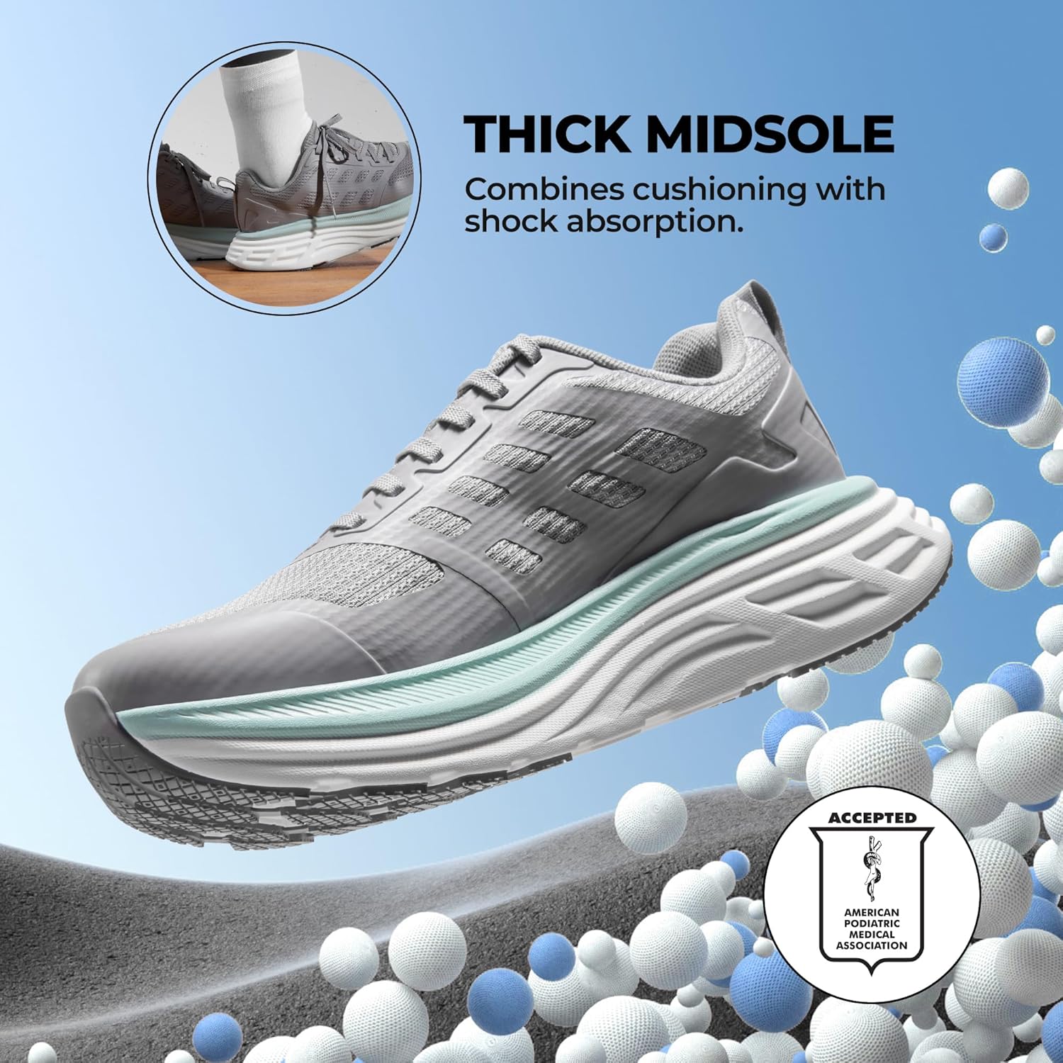 NORTIV 8 Women's Walking Shoes Cushion Running Tennis Shoes ActiveFloat Non-Slip...