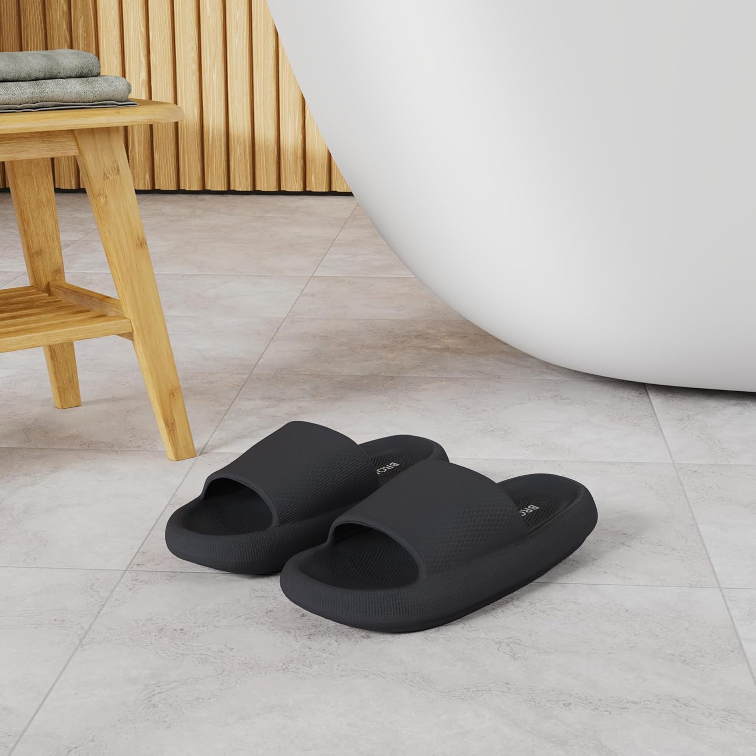 BRONAX Pillow Slippers for Women and Men | House Slides Shower Sandals | Cushion...