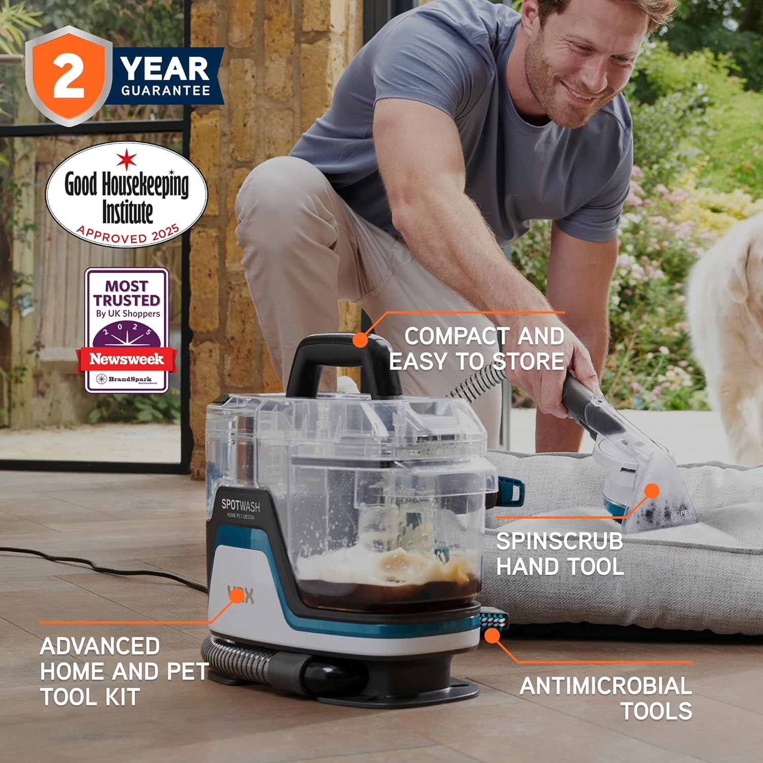 Vax SpotWash Home Pet-Design Spot Cleaner, Upholstery, Sofa, Stairs, Home, Car,...