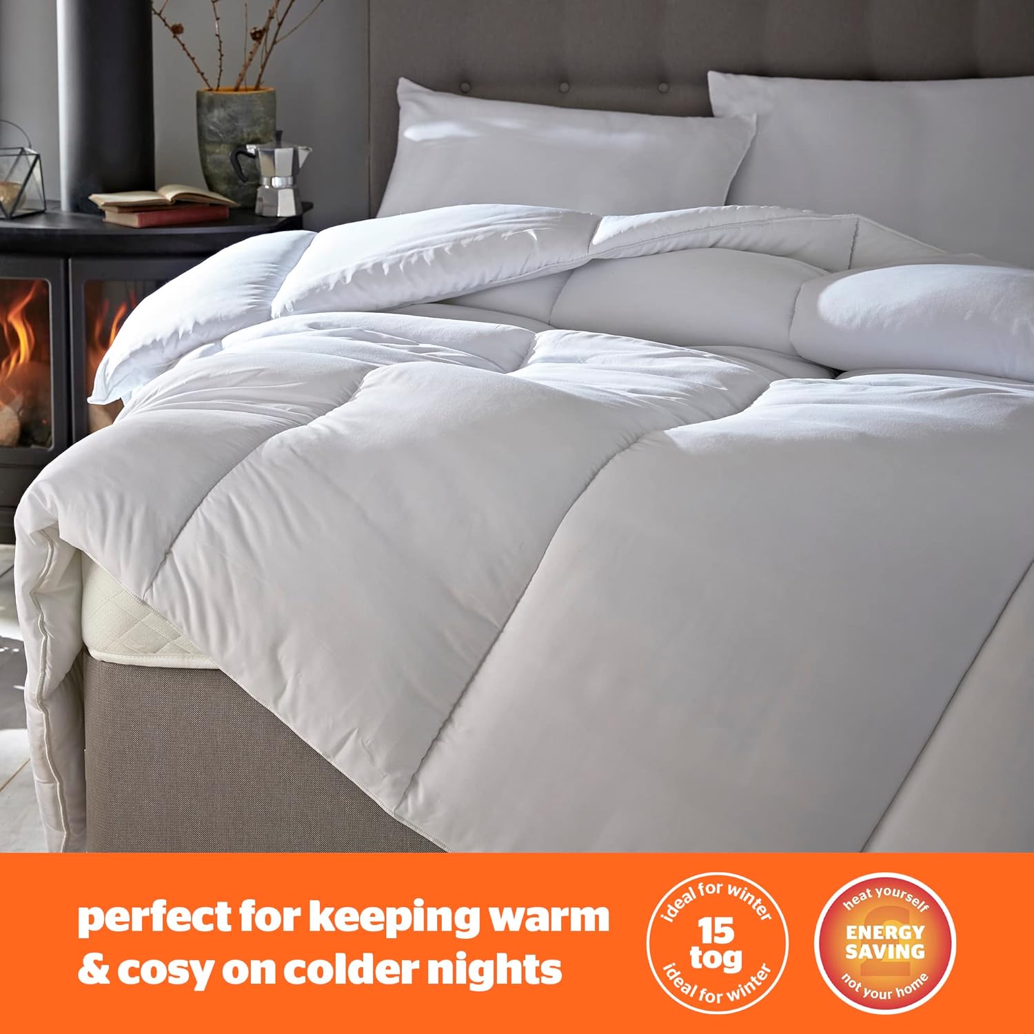 Silentnight Warm & Cosy Double 15 Tog Winter Duvet – Extra Warm Thick Heavyweigh...
