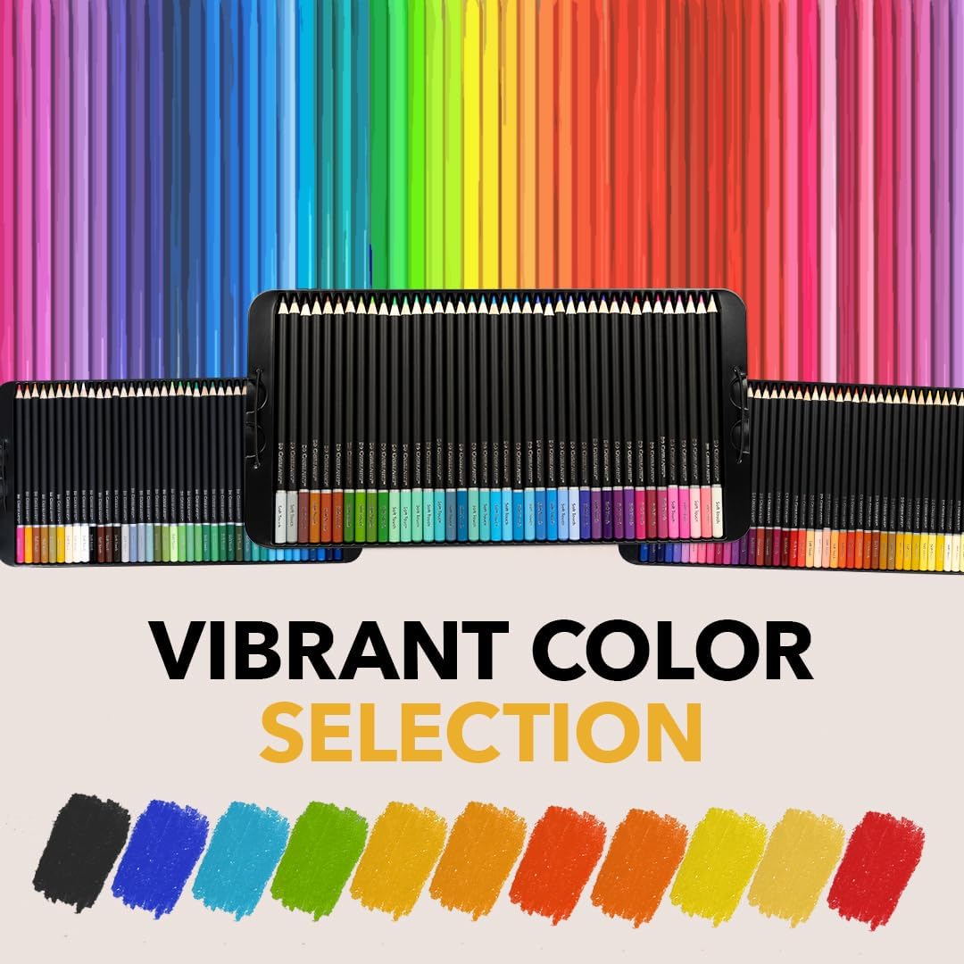 Castle Art Supplies 120 Colouring Pencils Set | Quality Soft Core Coloured Penci...