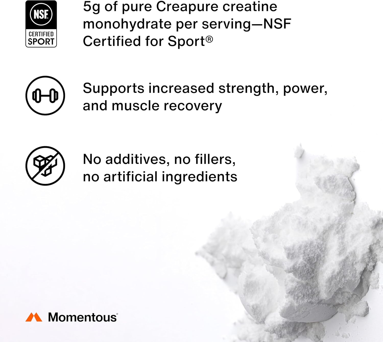 Momentous Creatine Monohydrate Powder - Creapure Creatine Powder - Supports Stre...
