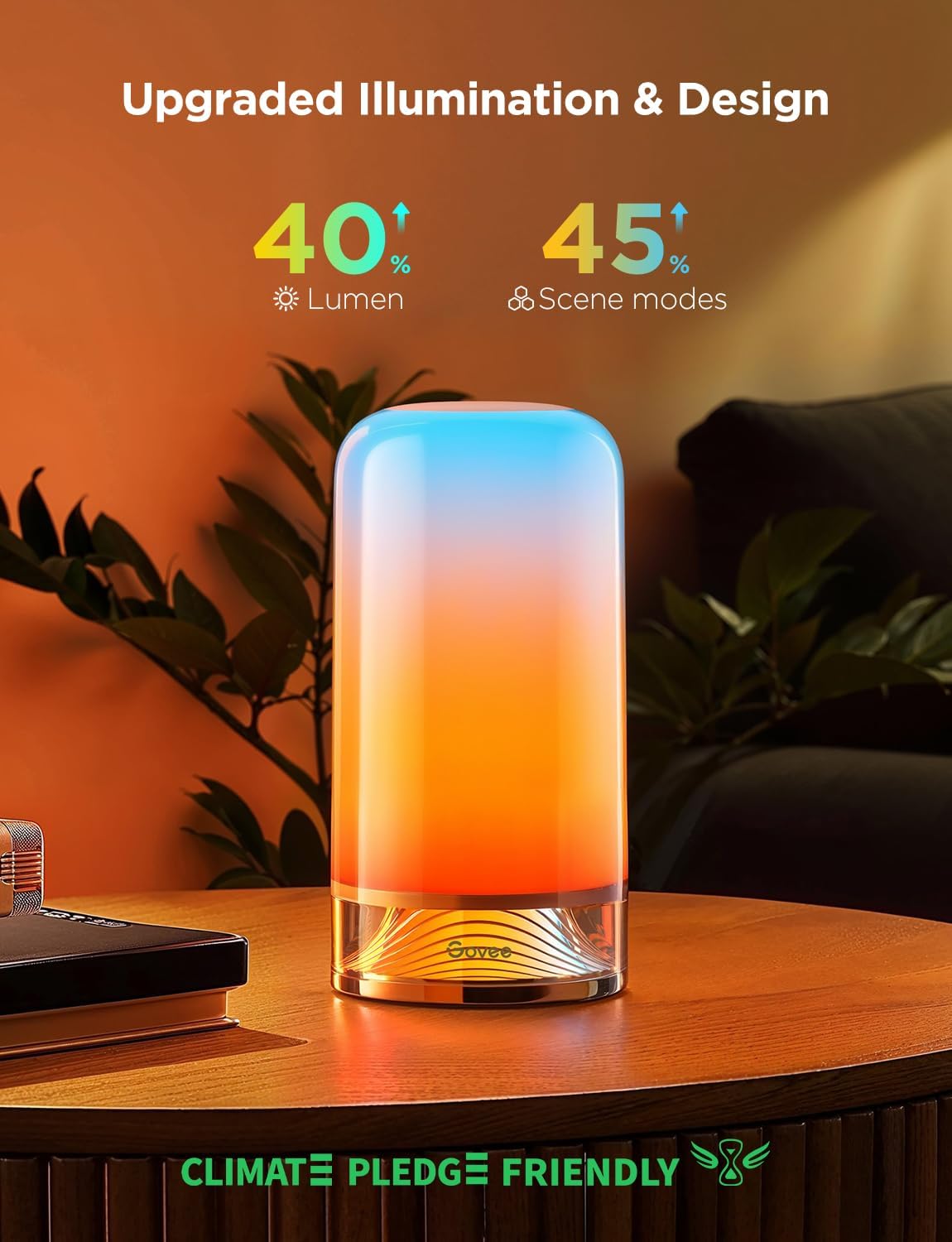 Govee RGBIC Smart Table Lamp 2, Touch Bedside Small Table Lamp Matter, Alexa Com...