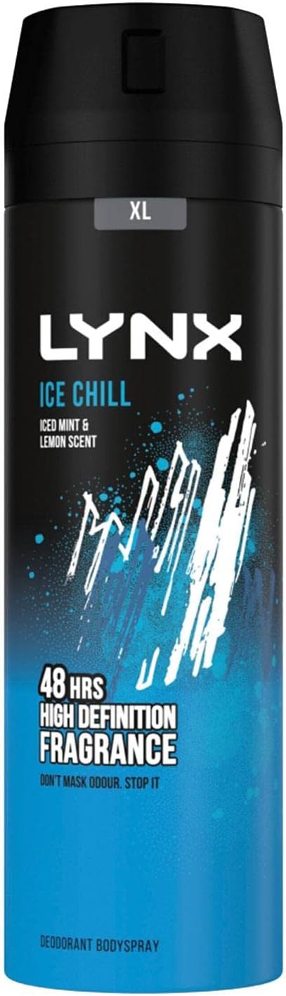 3 Pack of Lynx 48H Fresh Ice Chill with Frozen Mint and Lemon Deodorant Body spr...