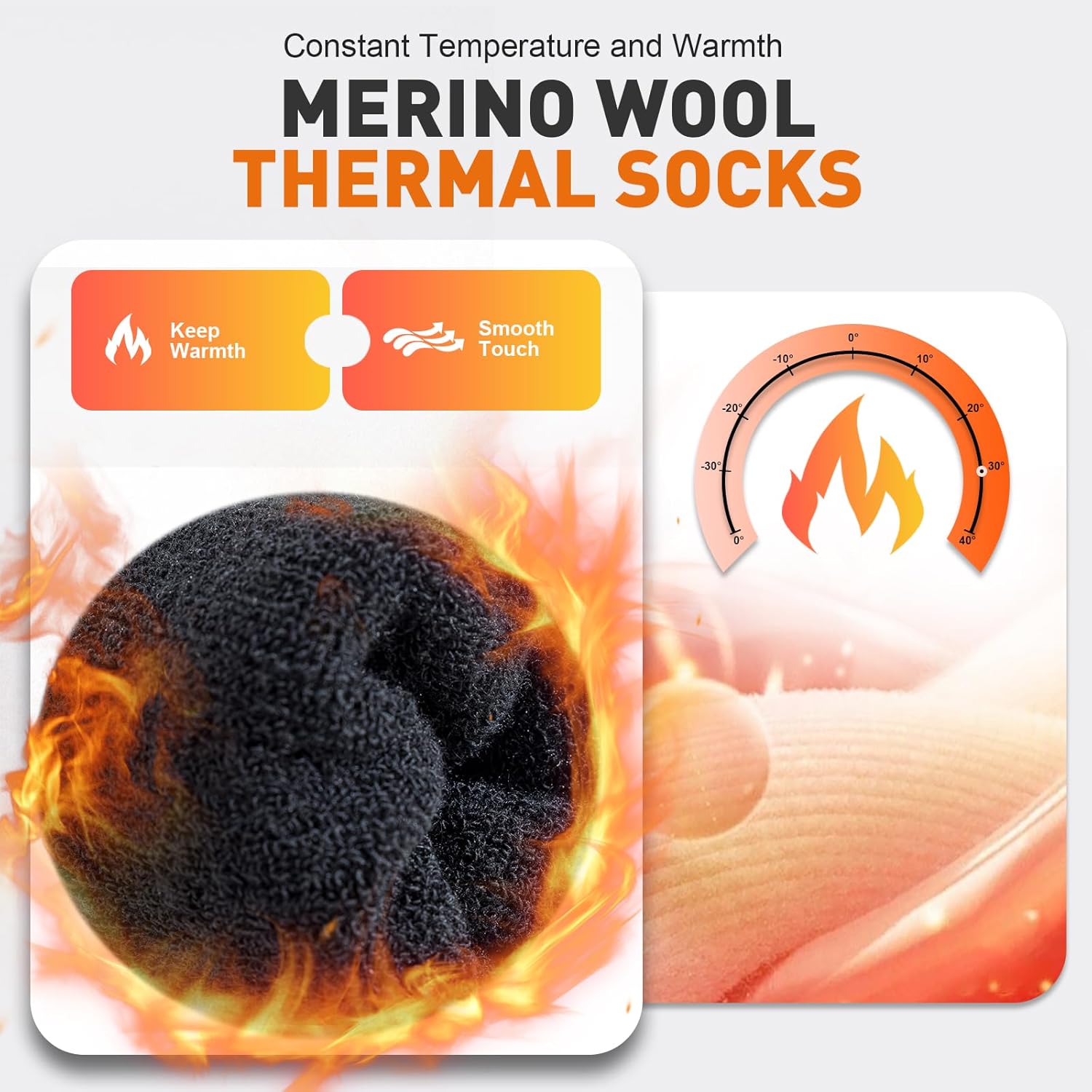 Men's Merino Wool Socks, Special Hiking Socks for Outdoor Comfort