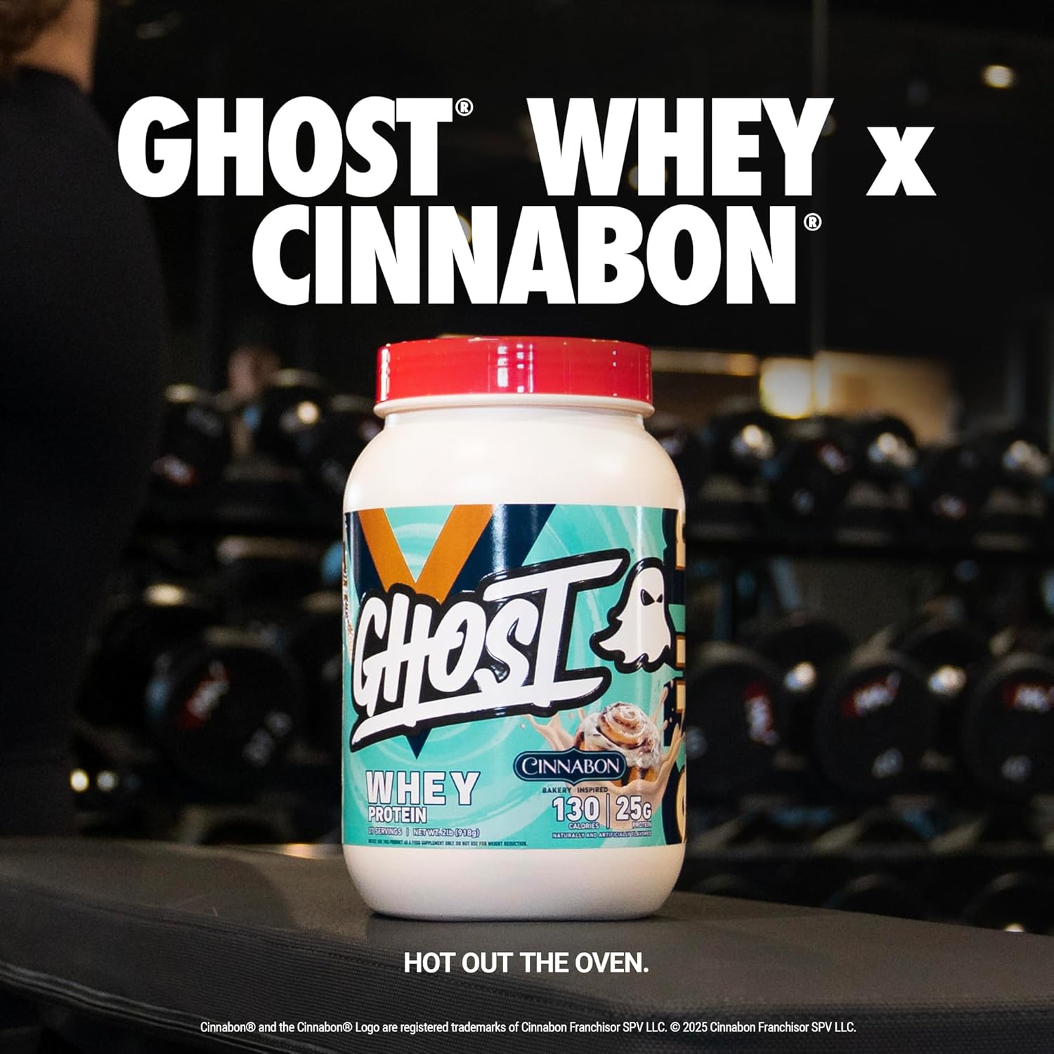 GHOST Whey Protein Powder, Cinnabon - 2LB, 25G of Protein - Cinnamon Roll Flavor...