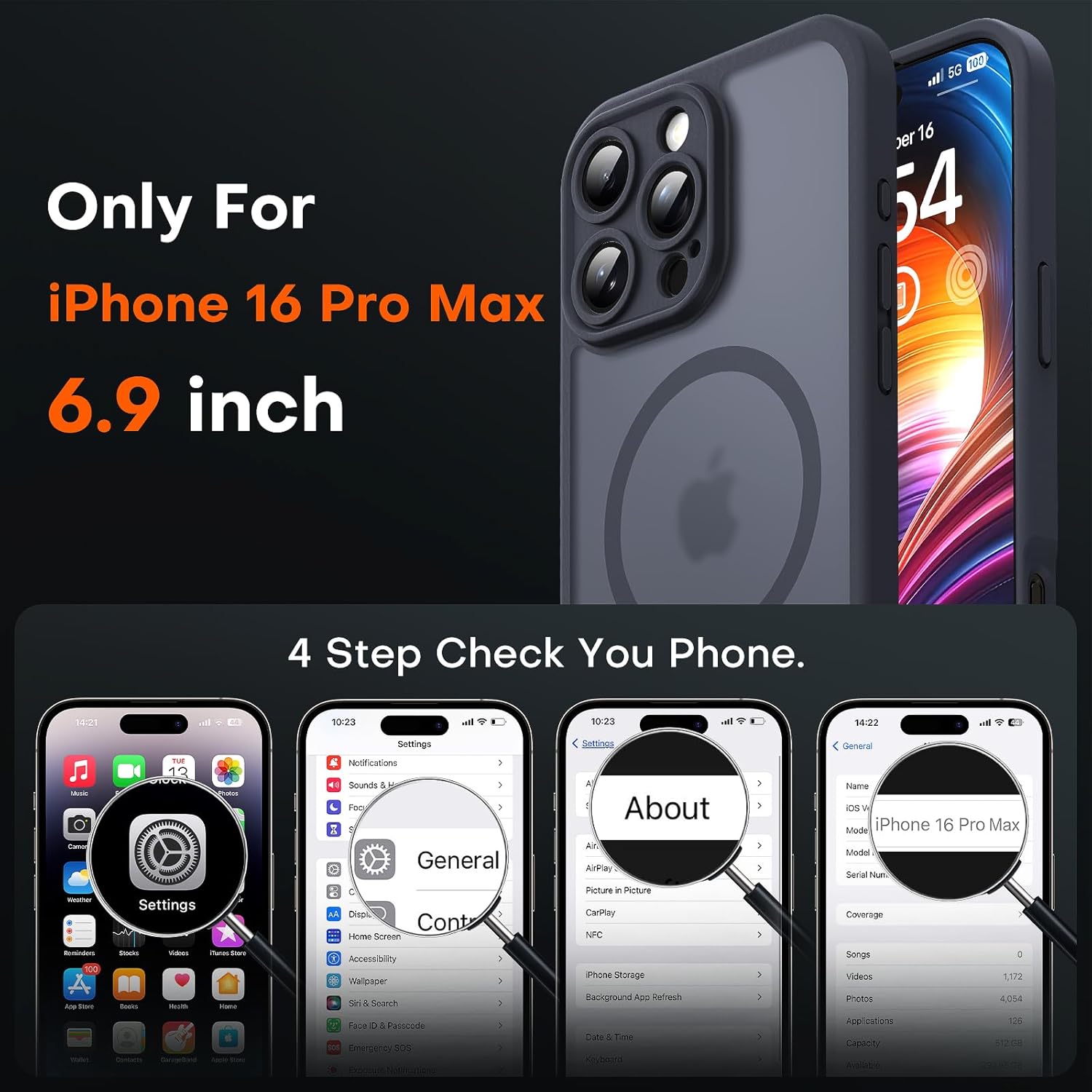 TOCOL Magnetic for iPhone 16 Pro Max Case 6.9-Inch, Fit for MagSafe, Upgraded [F...