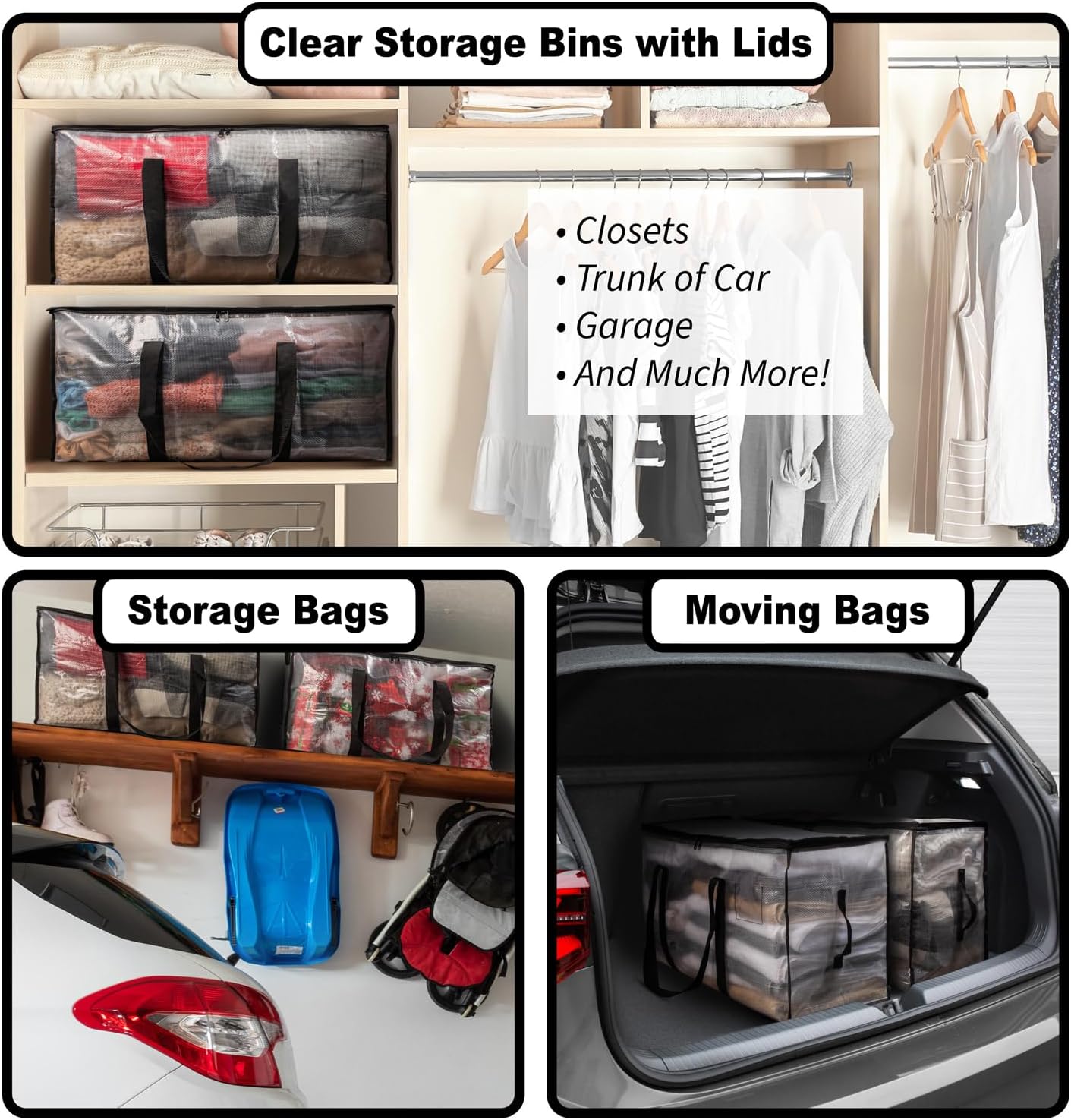 ClearSpace Large Moving Boxes & Storage Bags – Oversized Packing Bags with Backp...