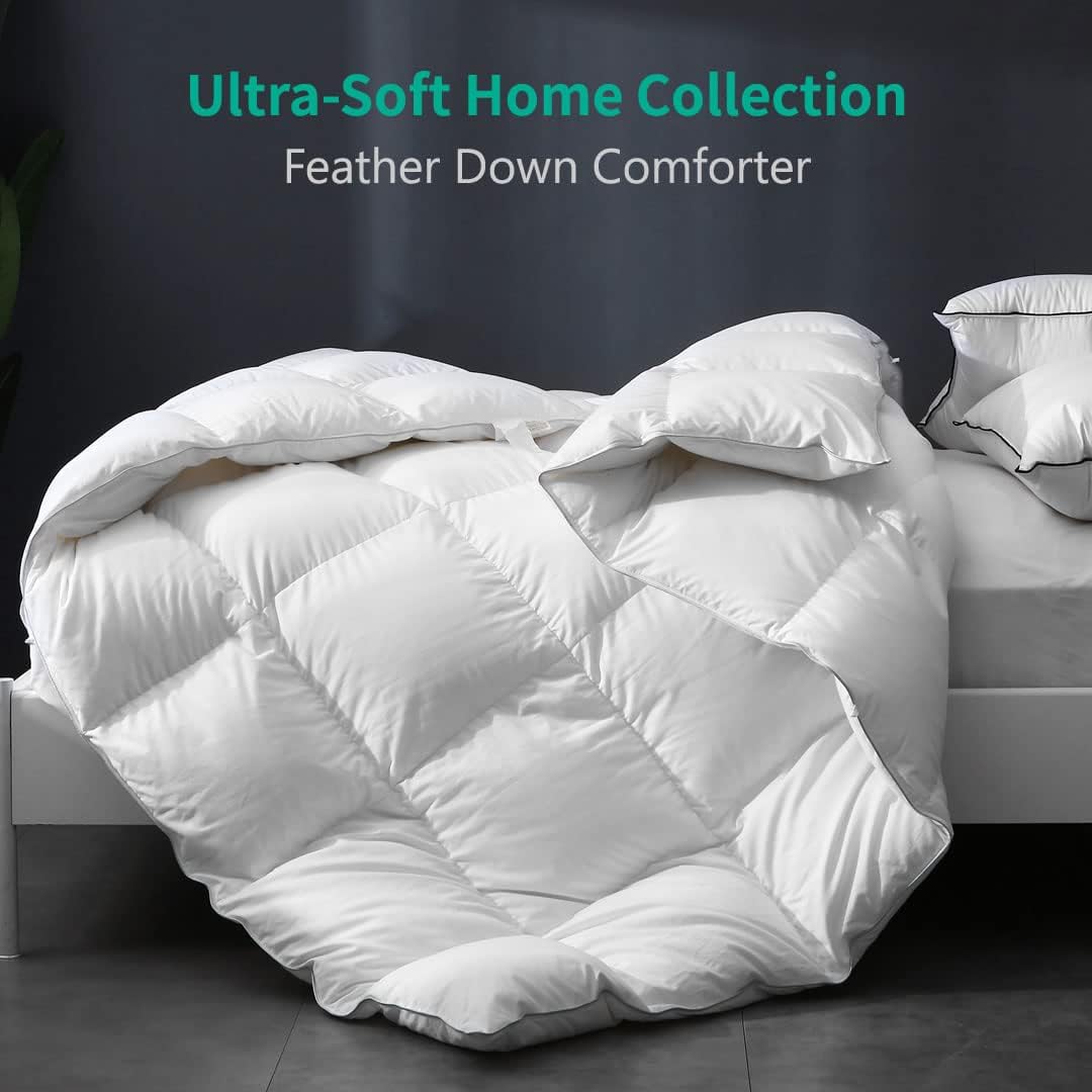 APSMILE Luxury All Season Down Feather Fibers Comforter Full/Queen Size Duvet In...