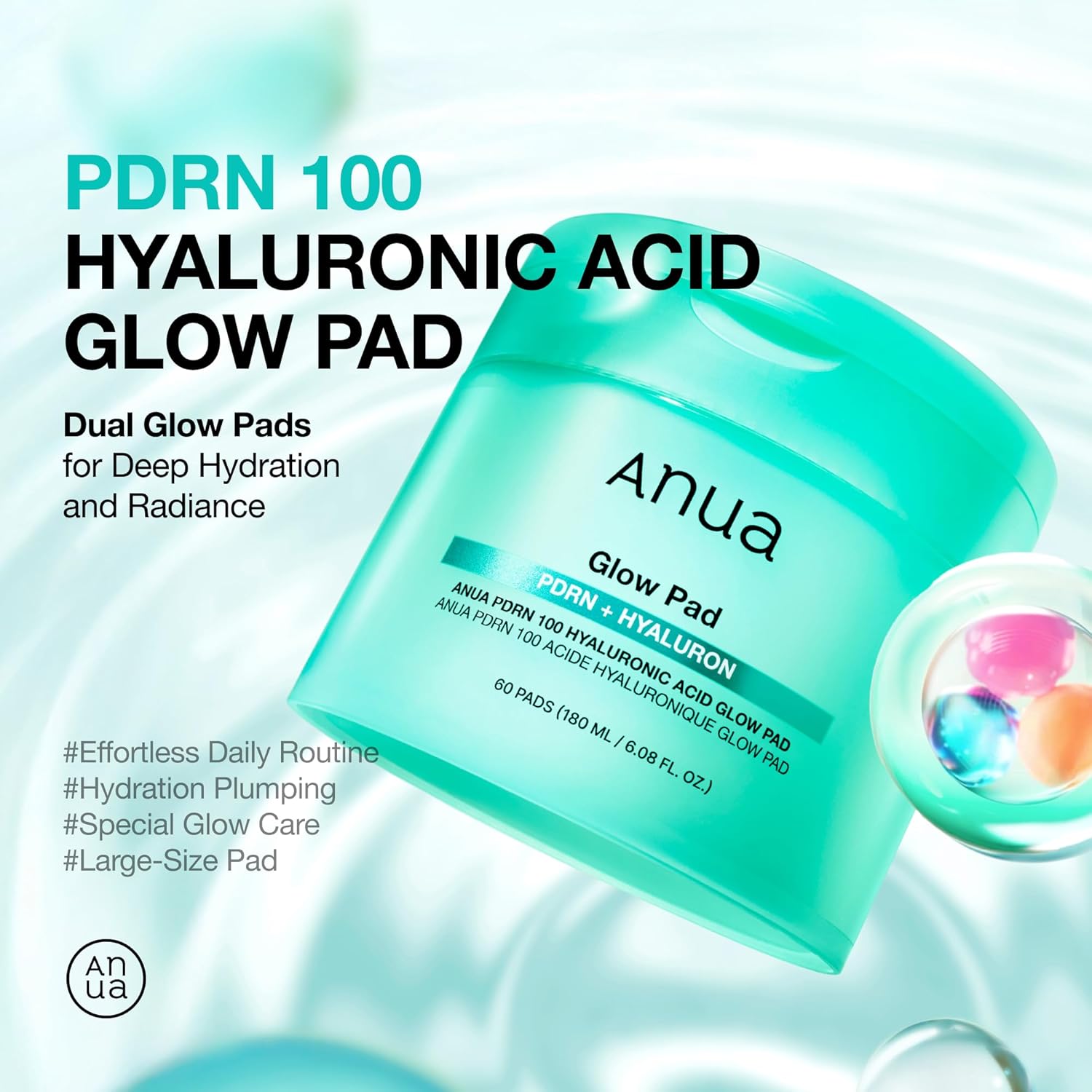 Special ANUA PDRN 100 Hyaluronic Acid Glow Pads, Innovative Glow-Plumping Korean...