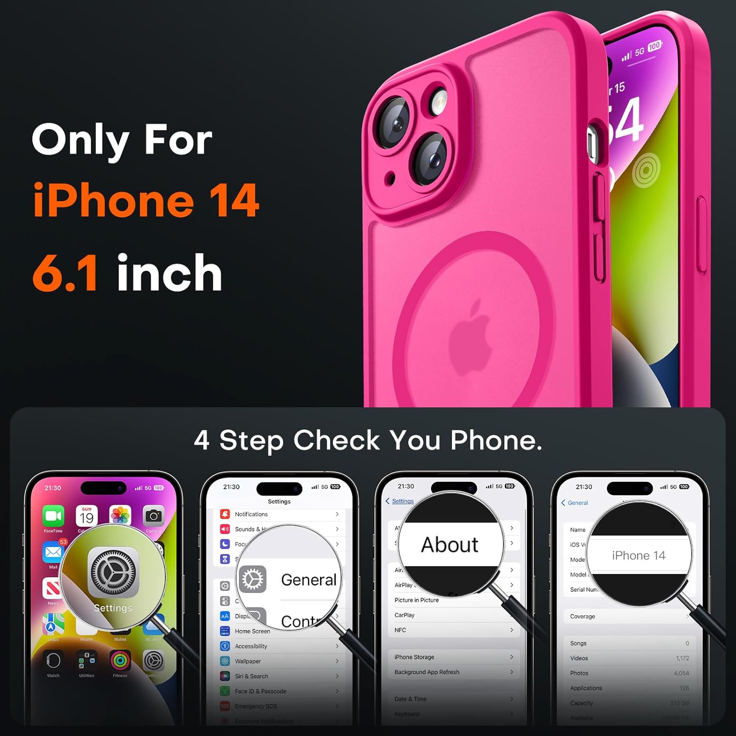 High-Quality TOCOL iPhone 14 Case, Specially Designed MagSafe Compatible Phone C...