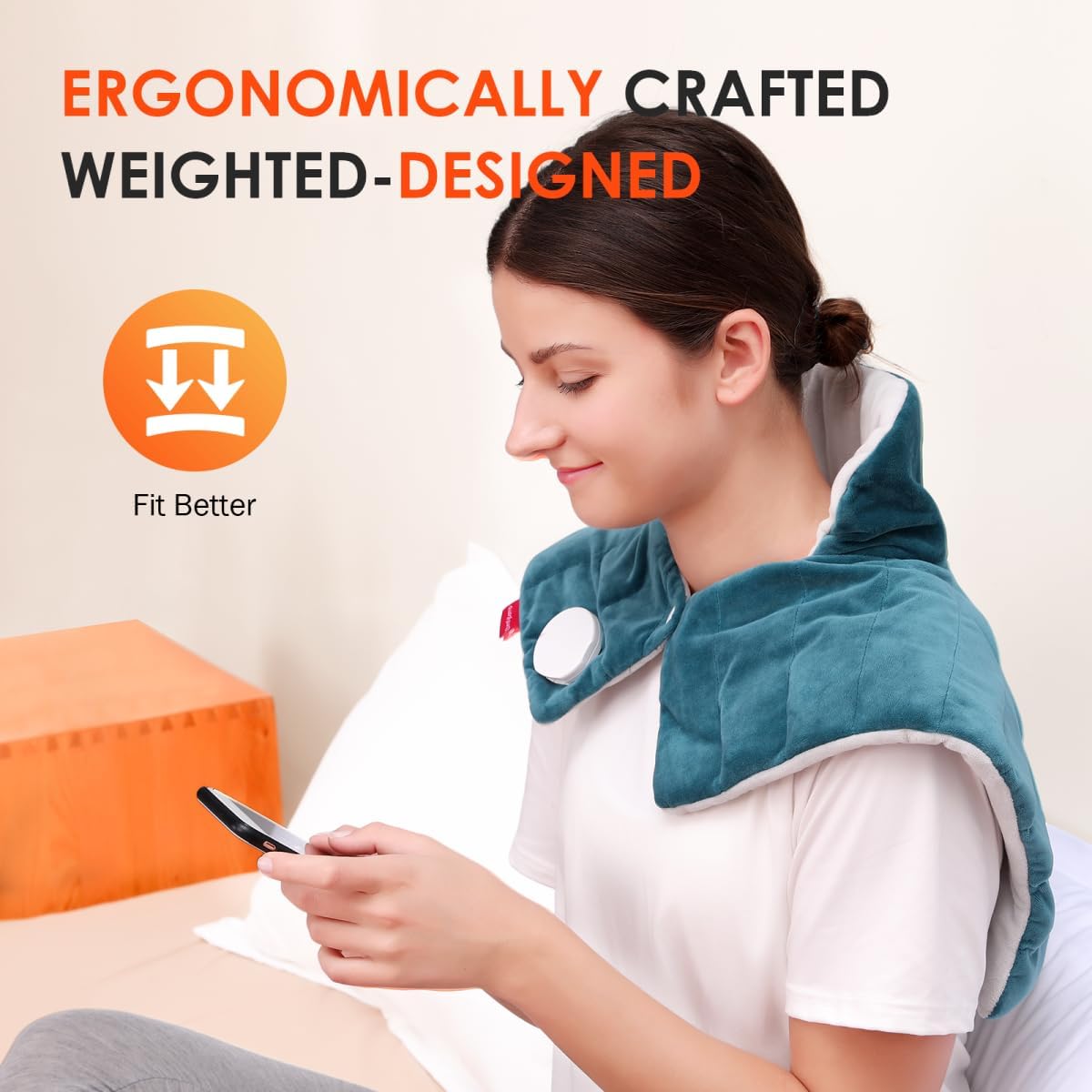 Comfytemp Fully Weighted Neck and Shoulders Heat Pad, 2.2lb Electric Neck Heatin...