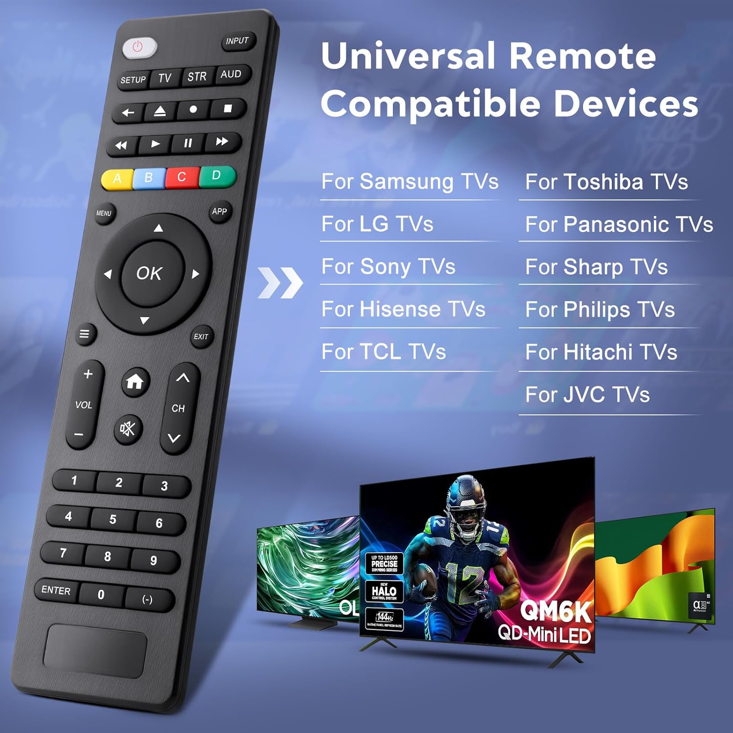 Universal-TV-Remote, Only for Samsung, LG, Sony, Hisense, TCL, Toshiba, Panasoni...