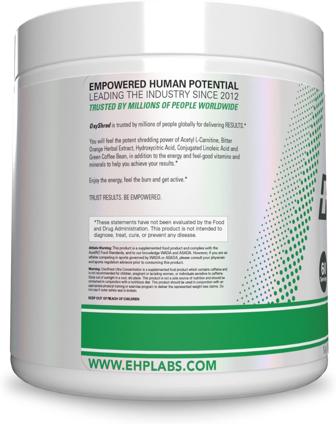 EHP Labs OxyShred Pre Workout Powder - Preworkout Powder with L Glutamine & Acet...