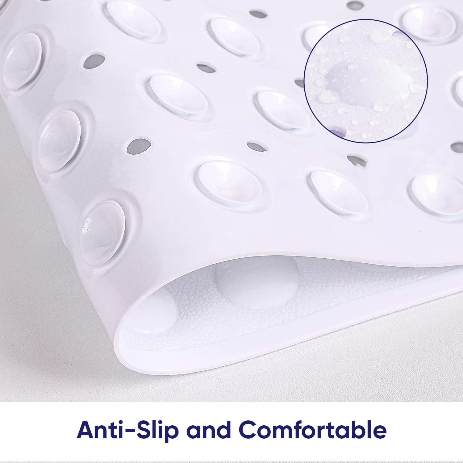 MOONLIGHT20015 Shower Bath Mat Non Slip Anti Mould & Mildew with Strong Suction...