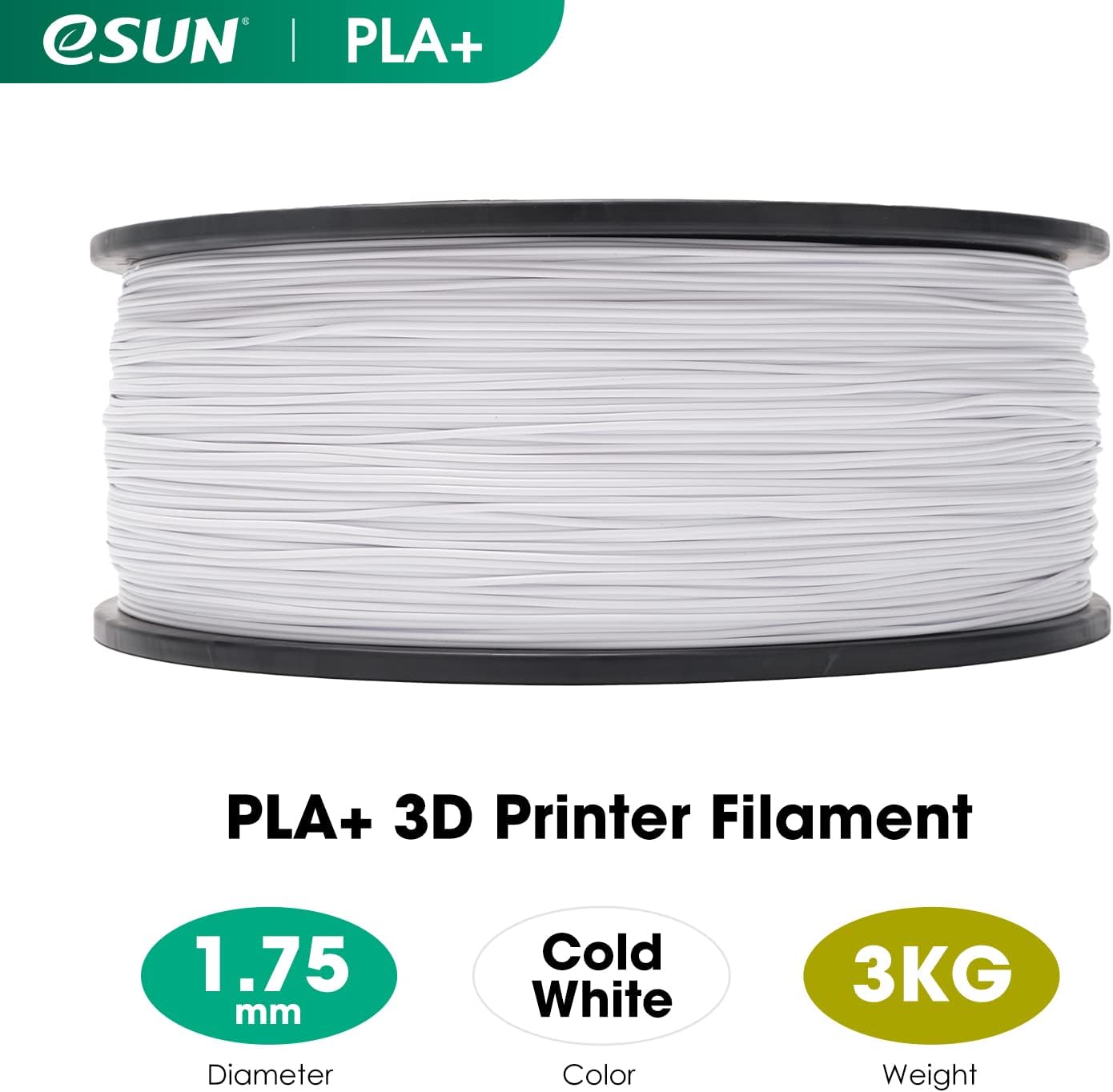 eSUN PLA+ Filament 1.75mm, Enhanced Toughness 3D Printer Filament PLA Plus, Dime...