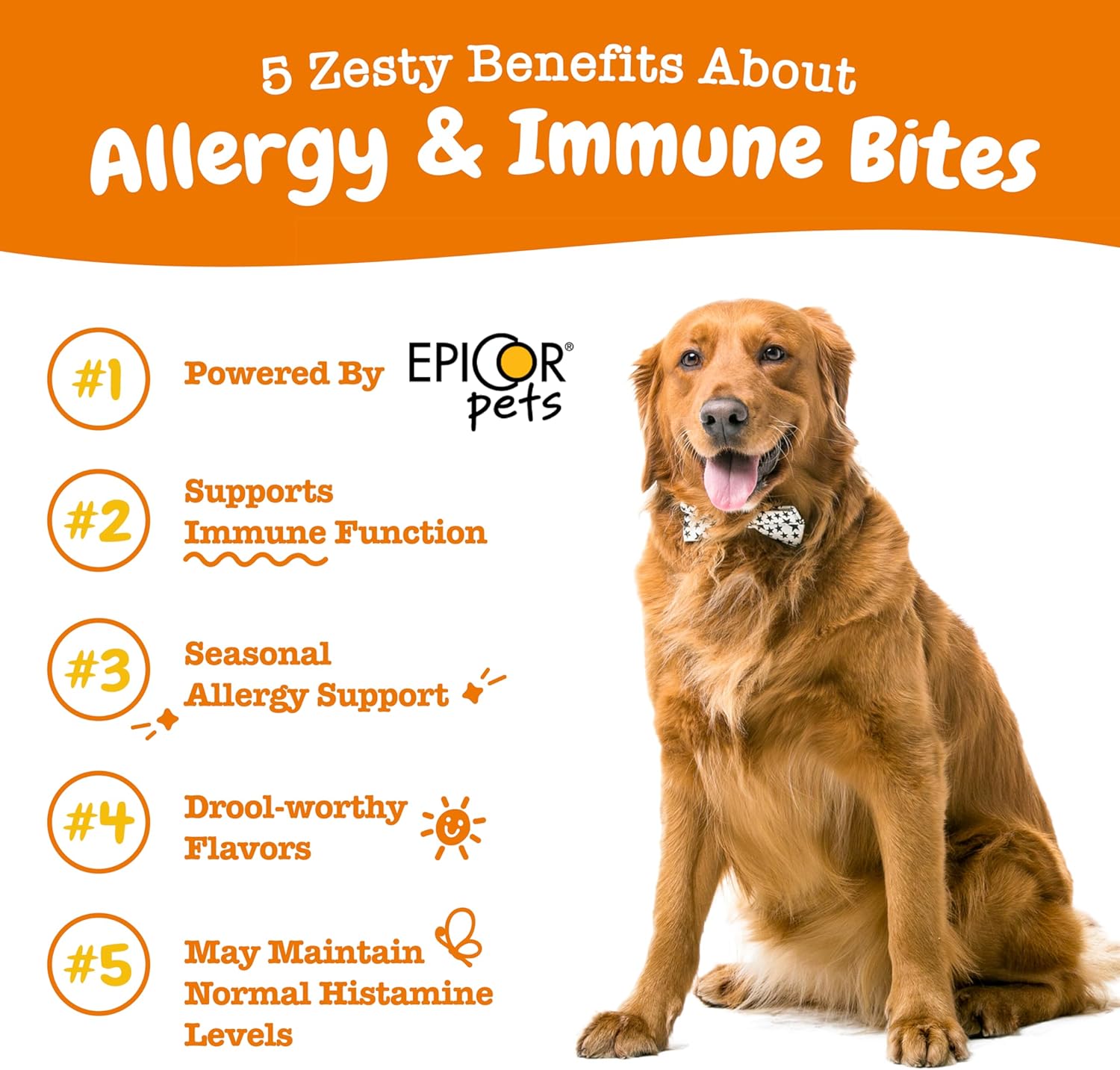 Zesty Paws Dog Allergy Relief Chews, Dog Probiotics for Itchy Skin and Ears, Lam...
