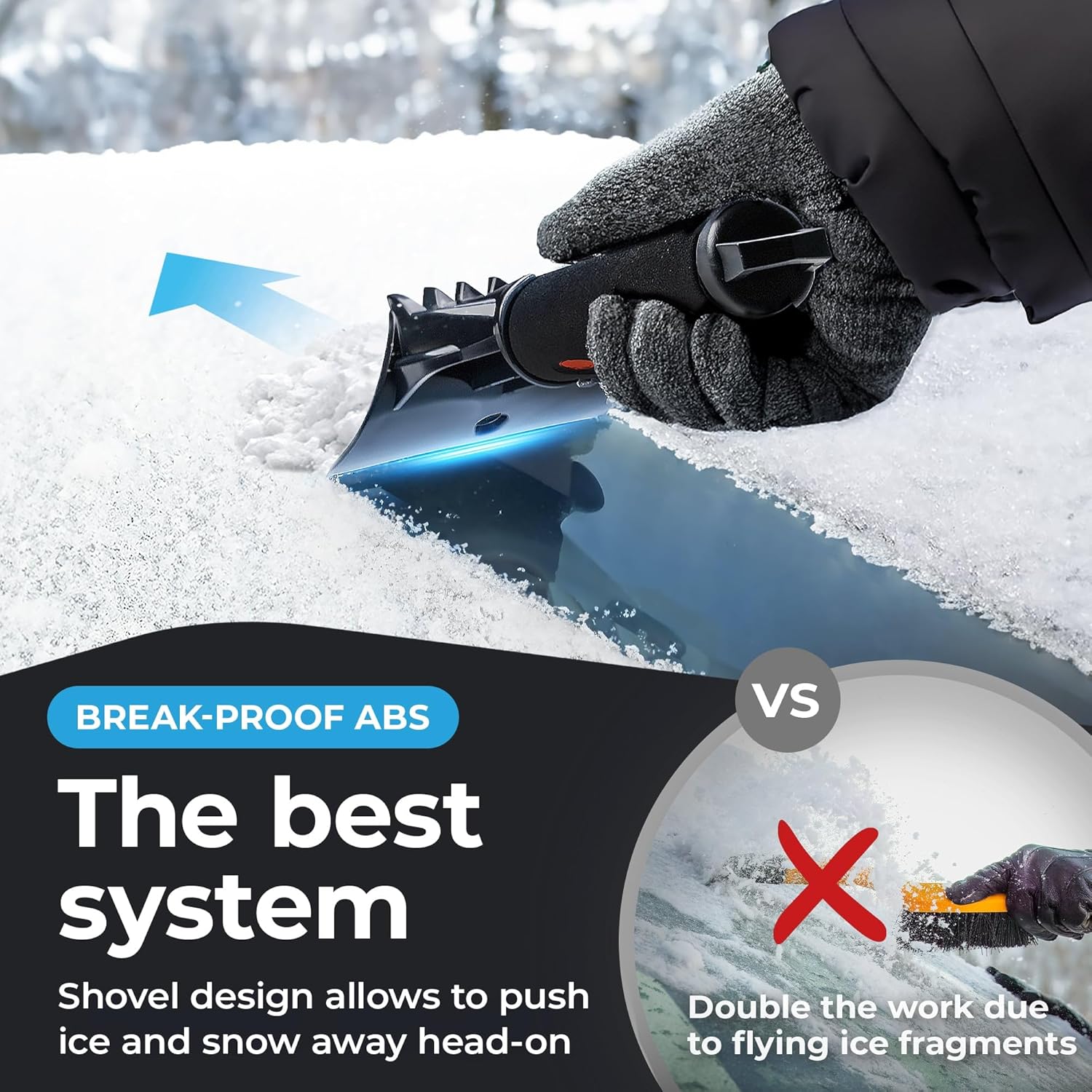 LYVANAS Car Ice Scraper for Car Windscreen TEST WINNER 2025* - Ergonomic Profess...