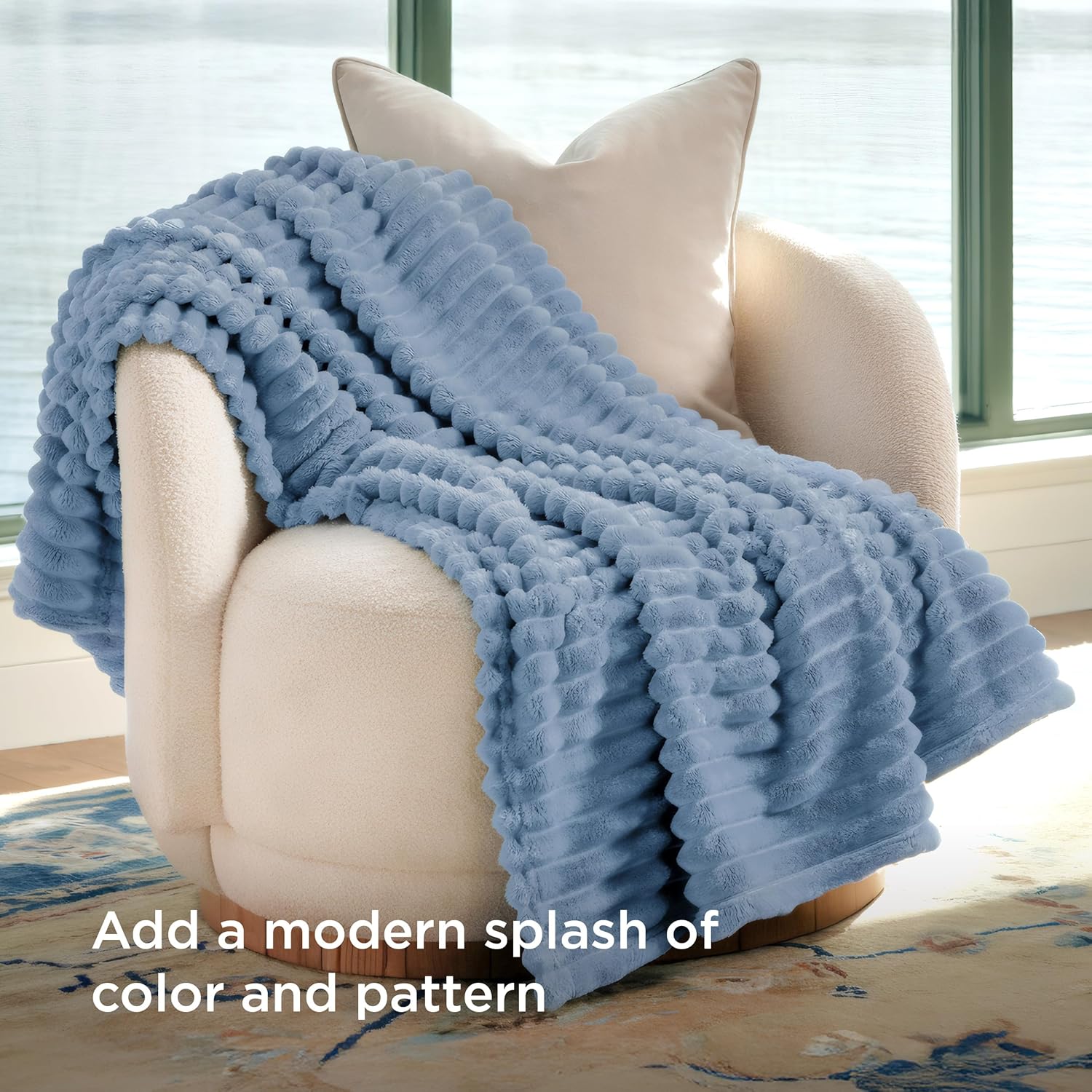 Cozy Bedsure Fleece Throw Blanket, Special Fleece Blanket for Sofa, Soft and War...