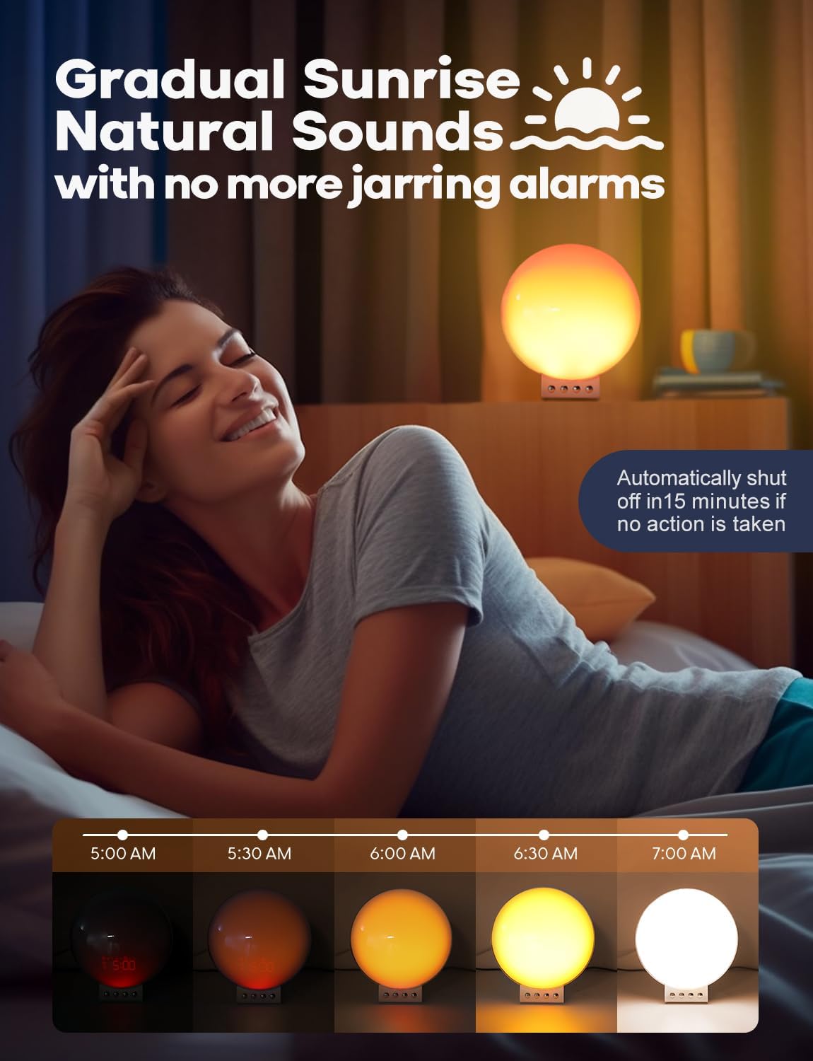 Innovative Dekala FullView Smart Alarm Clock, Unique Wake-Up Light with Sunrise...