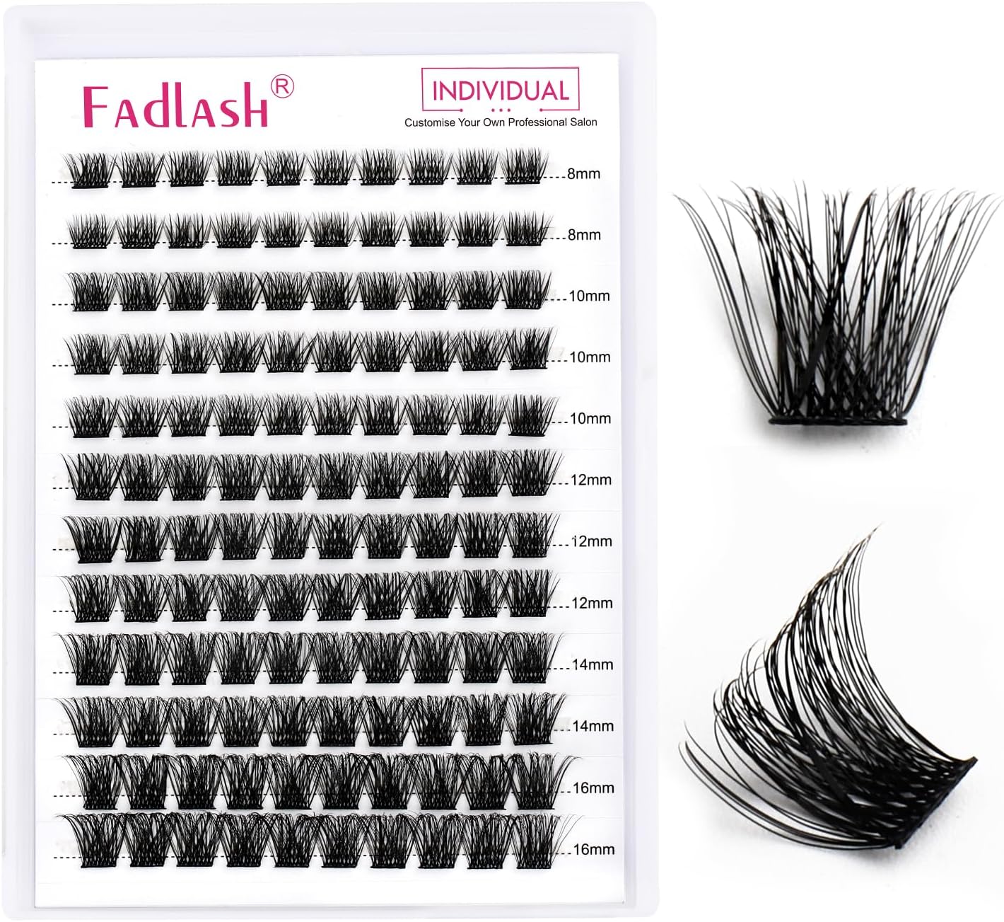 FADLASH Individual Cluster Lashes Extensions 120Pcs 40D 0.07 D Curl 8-16mm Mixed...