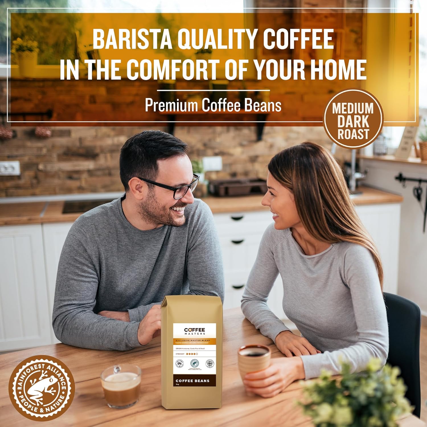 Exclusive Coffee Masters Coffee Beans, Premium Master Blend 100% Arabica Coffee,...