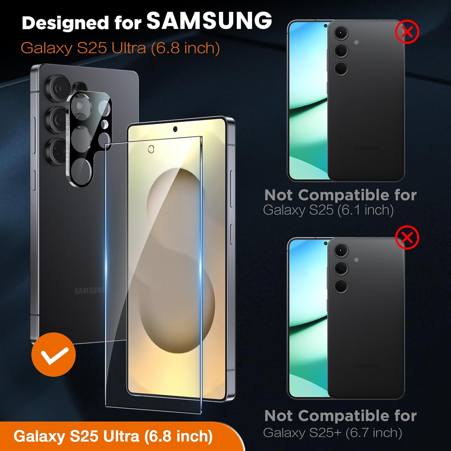 LK 2+2 Pack for Samsung Galaxy S25 Ultra Screen Protector, 2 Tempered Glass Film...