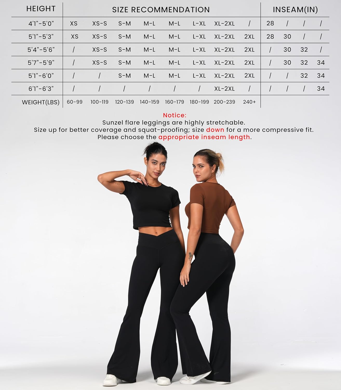 Sunzel Flare Leggings, Crossover Yoga Pants with Tummy Control, High-Waisted and...