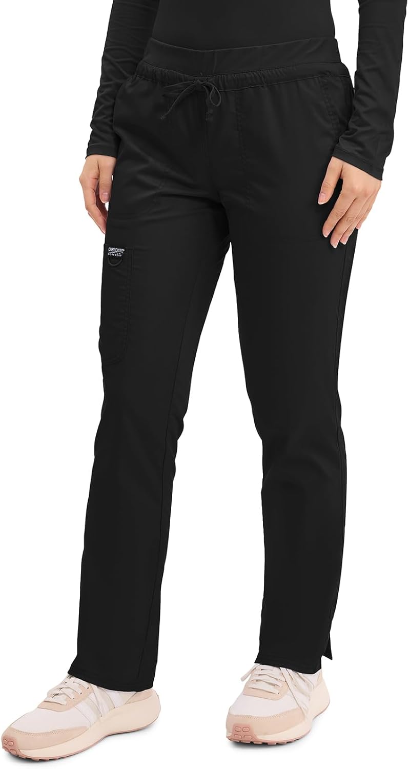Cherokee Scrubs, Special Women's Mid Rise Tapered Leg Scrubs, Innovative Drawstr...