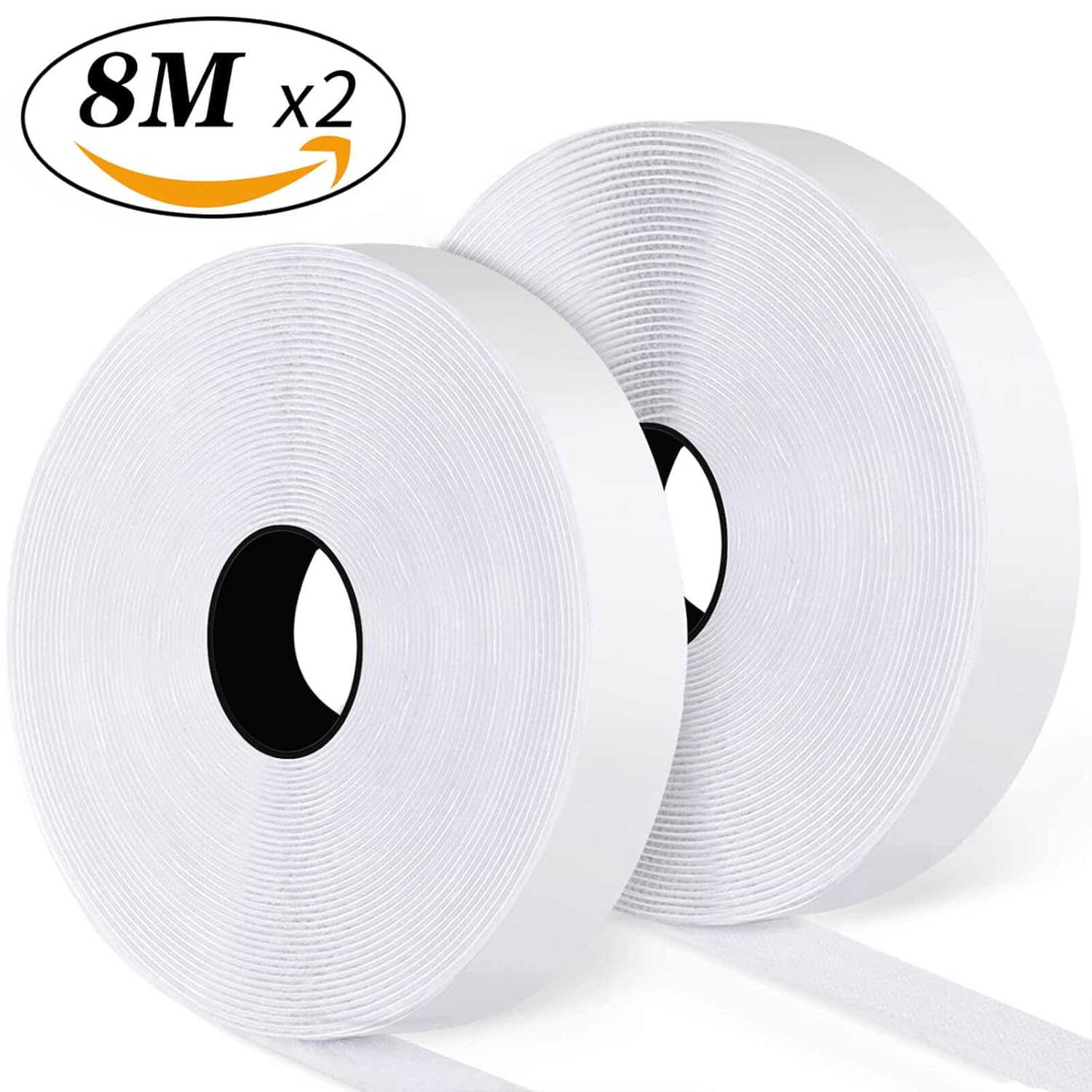 Blooven Hook and Loop Strip Tape 8 Meter Self Adhesive Sticky Back Fastening Tap...