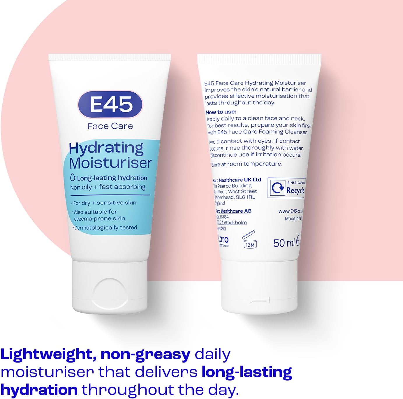 E45 Face Moisturiser – Hydrating Face Cream for Long-Lasting Moisturisation - Li...
