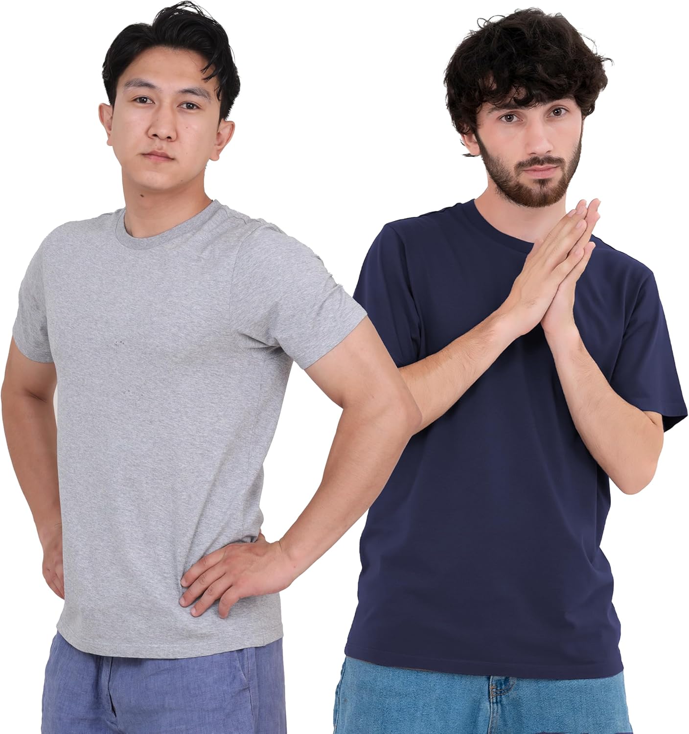 6 Pack T-Shirts, Premium 100% Cotton T-Shirts for Men, Special Plain Crew Neck M...