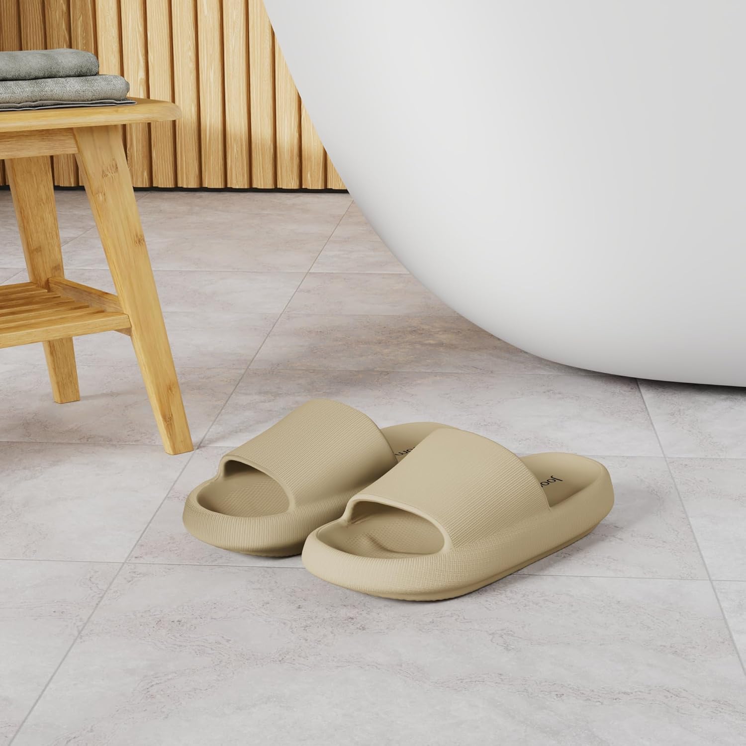 Joomra Pillow Slippers for Women and Men Non Slip Quick Drying Shower Slides Bat...