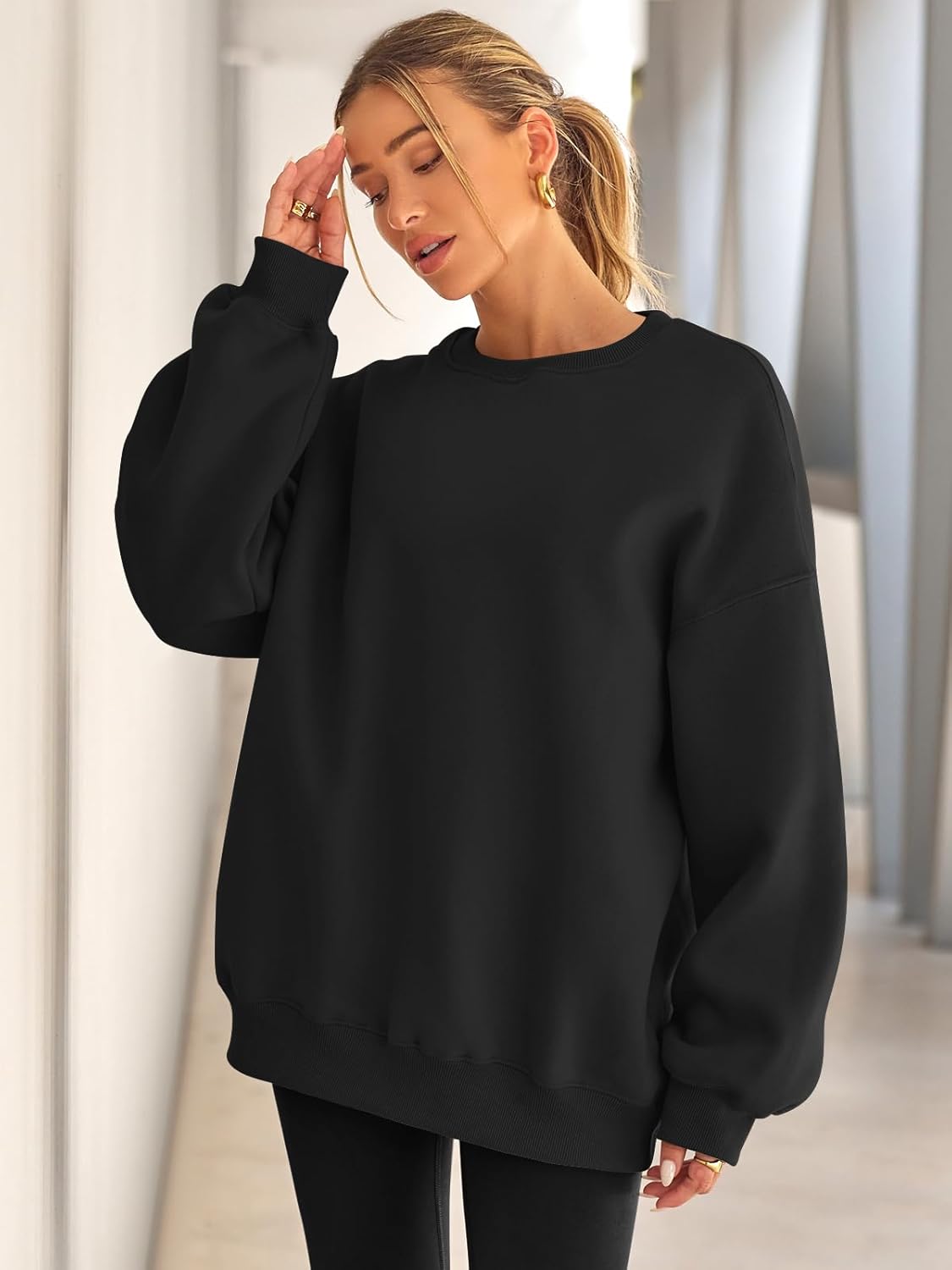 Stylish EFAN Women's Oversized Sweatshirts, Unique Hoodies & Fleece Crewneck Swe...