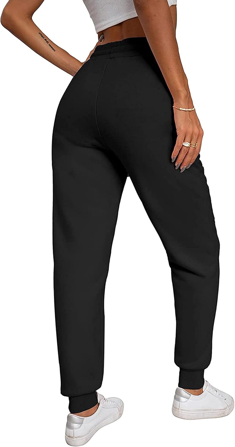 Yeokou Women's Warm Sherpa Lined Athletic Sweatpants Jogger Fleece Pants Black M...