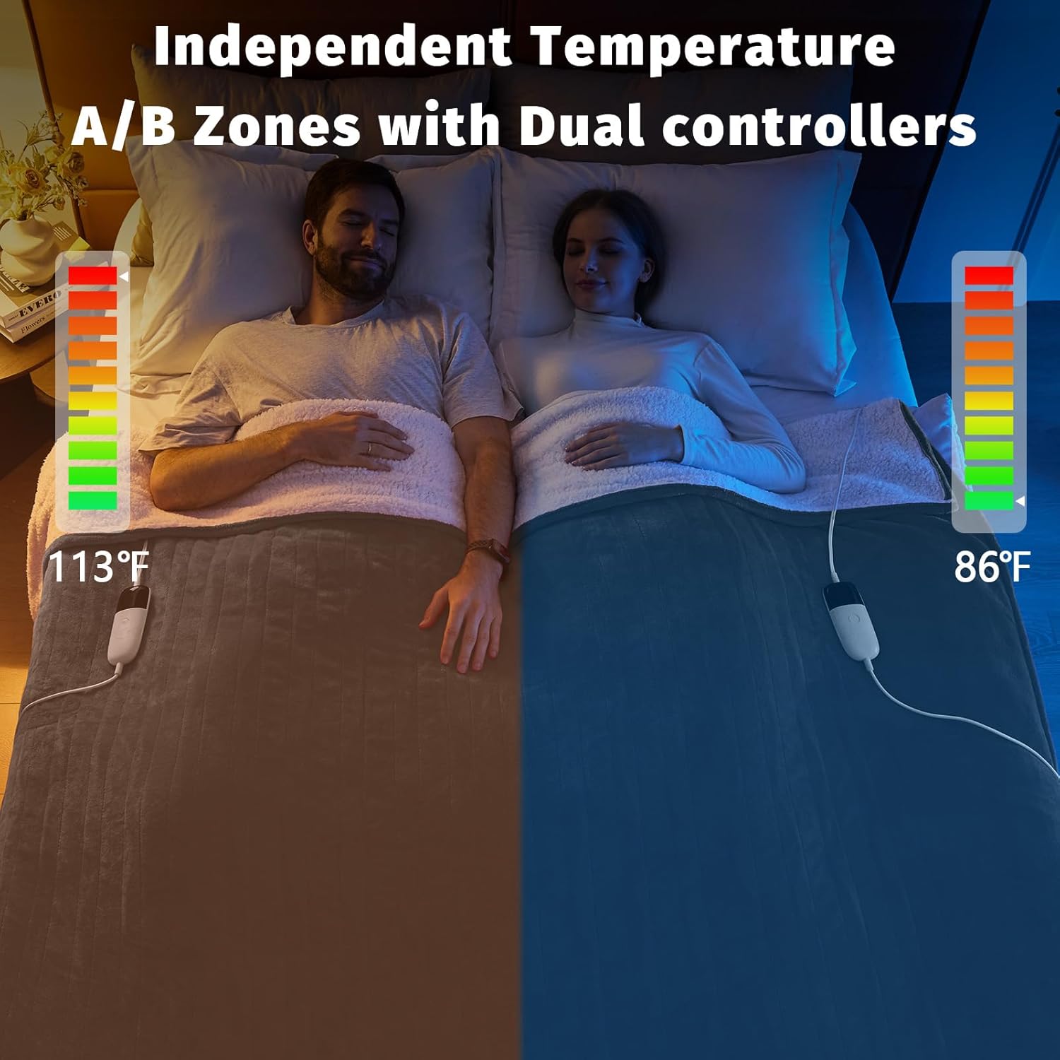 Heated Electric Blanket, Special King Size Heated Blanket 90' x 100', Unique Hea...