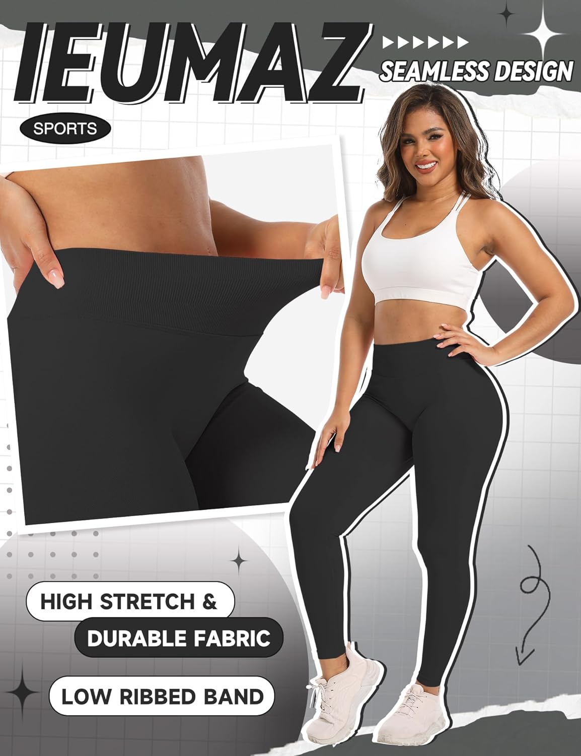 Ieumaz Scrunch Butt Lifting Leggings for Women Gym...