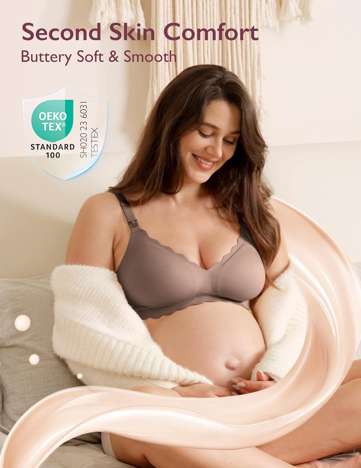 Momcozy Nursing Bras for Breastfeeding, Seamless Pregnancy Maternity Bra Wireles...