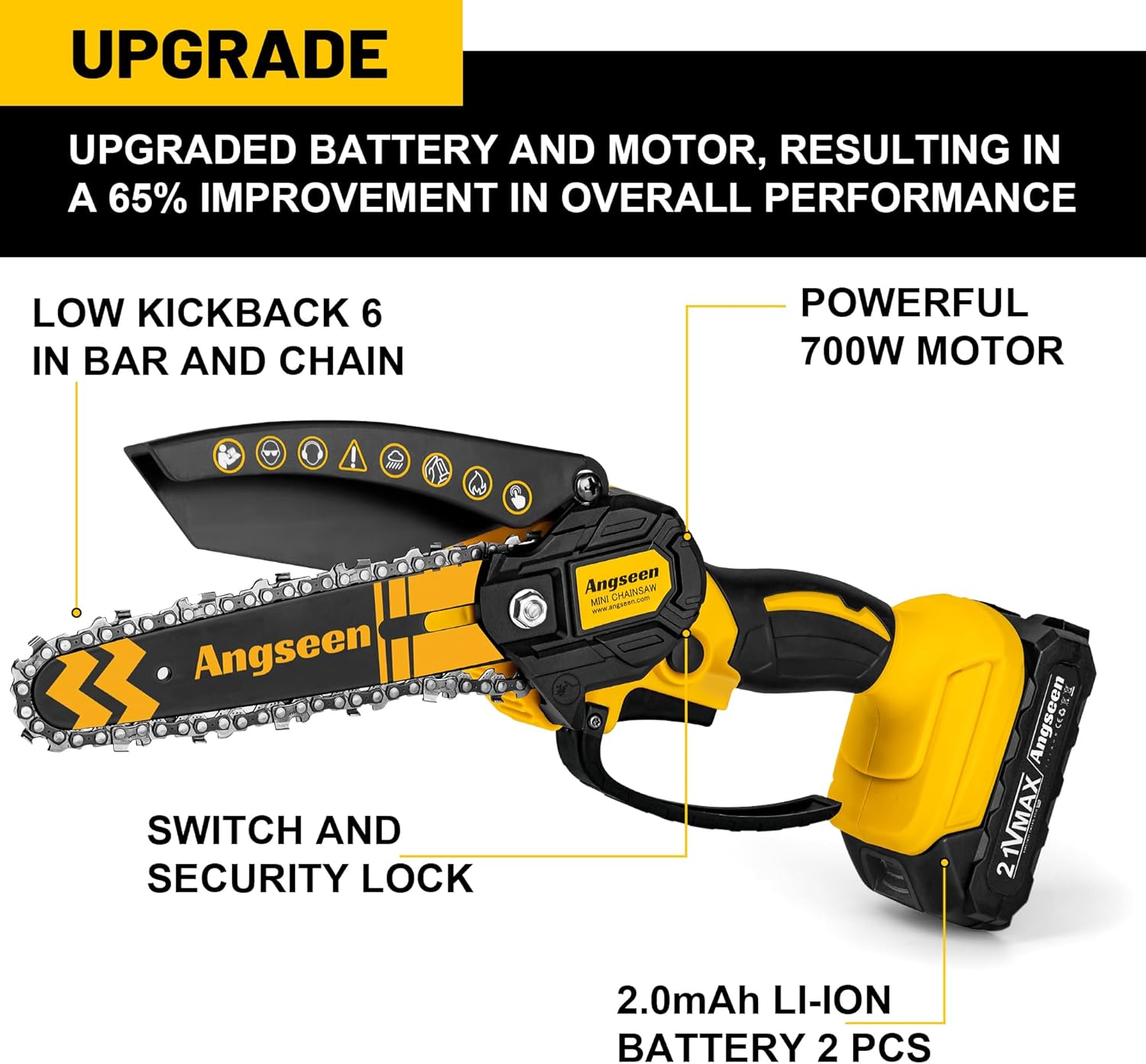 Brushless Mini Chainsaw Cordless 6 Inch, Electric Saw Battery Chainsaw Chain Saw...
