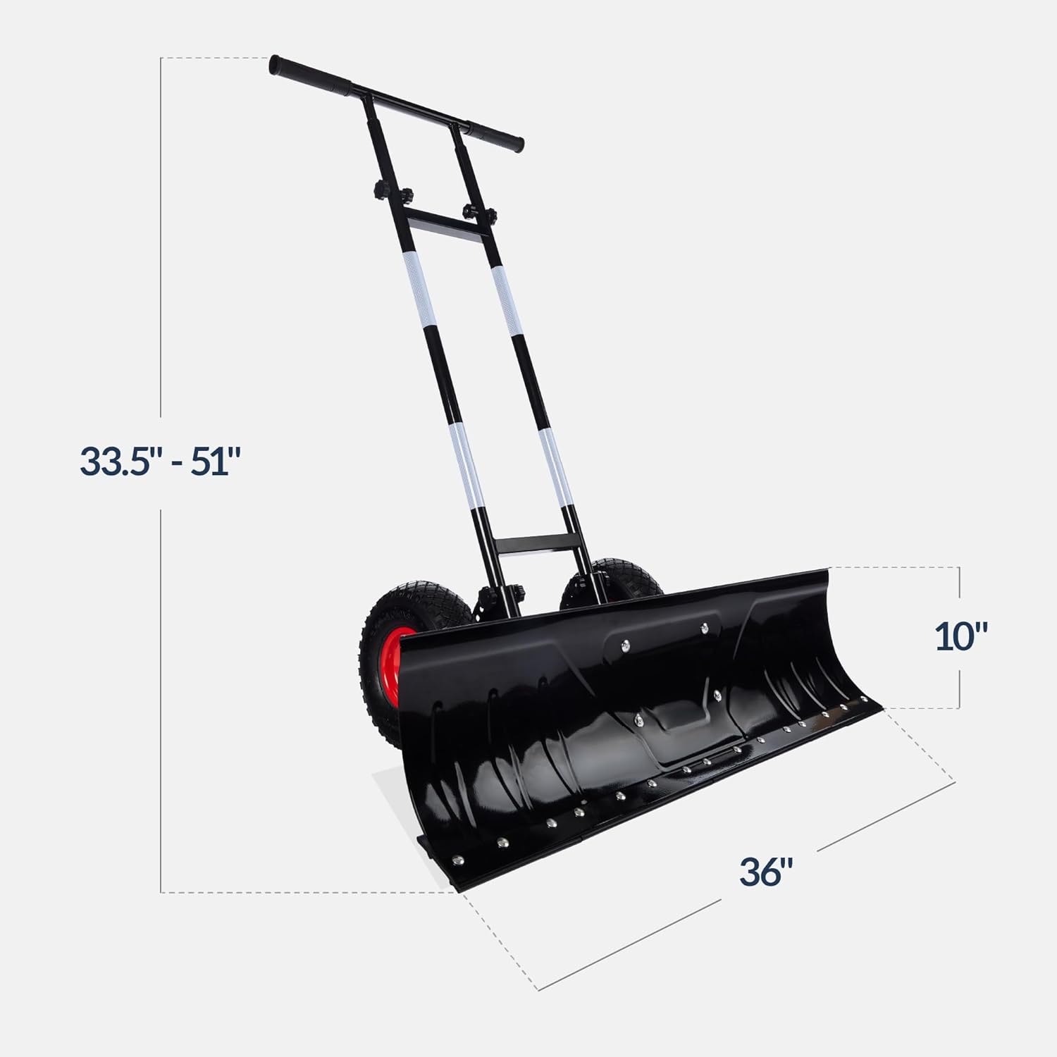 Top-Quality Best Choice Products Snow Pusher, Durable Heavy-Duty Hand Plow for E...