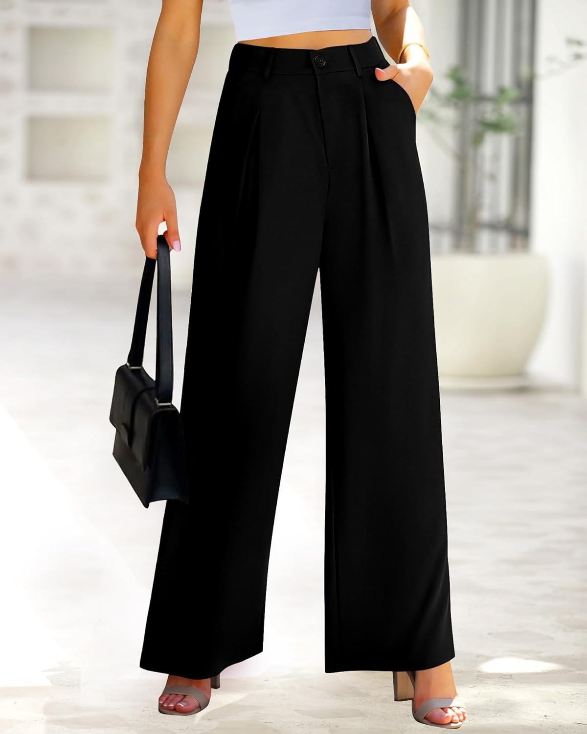 BTFBM Women High Waist Palazzo Pants Spring 2026 Casual Wide Leg Trousers Loose...