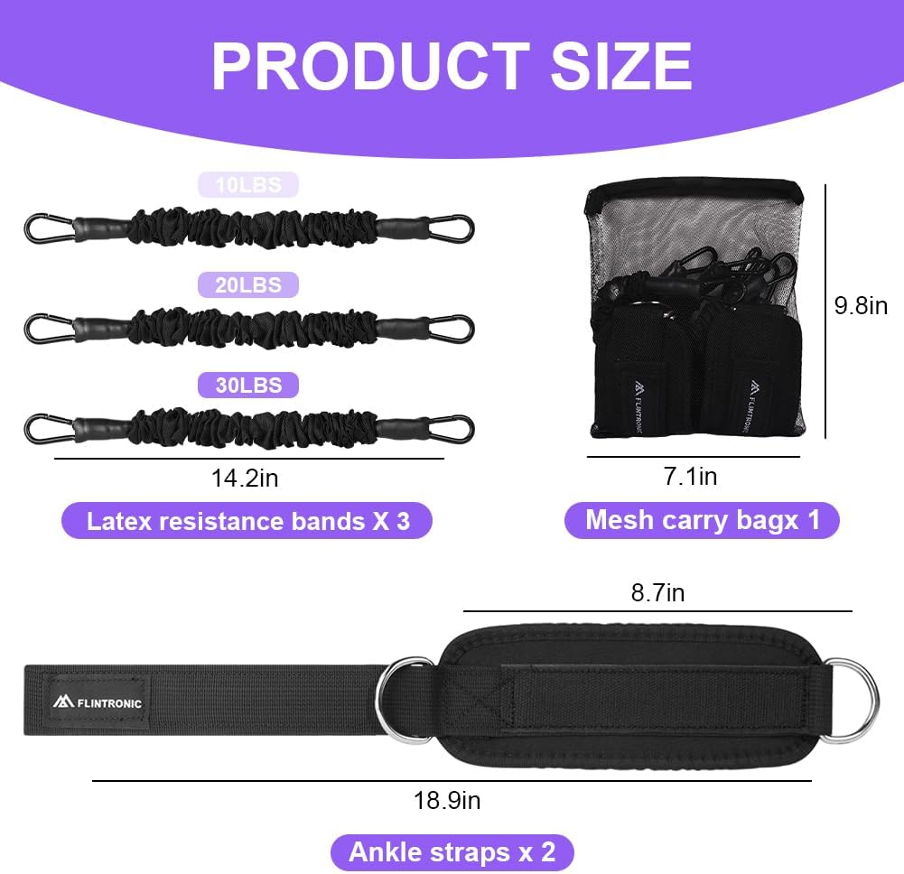 Affordable Flintronic Ankle Straps, Special Gym Cuffs with Double Stainless Stee...