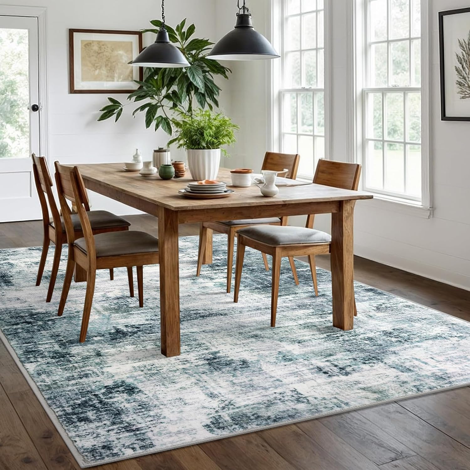 IOHOUZE Modern Abstract Area Rug, Special Washable Rug for Living Room, Innovati...