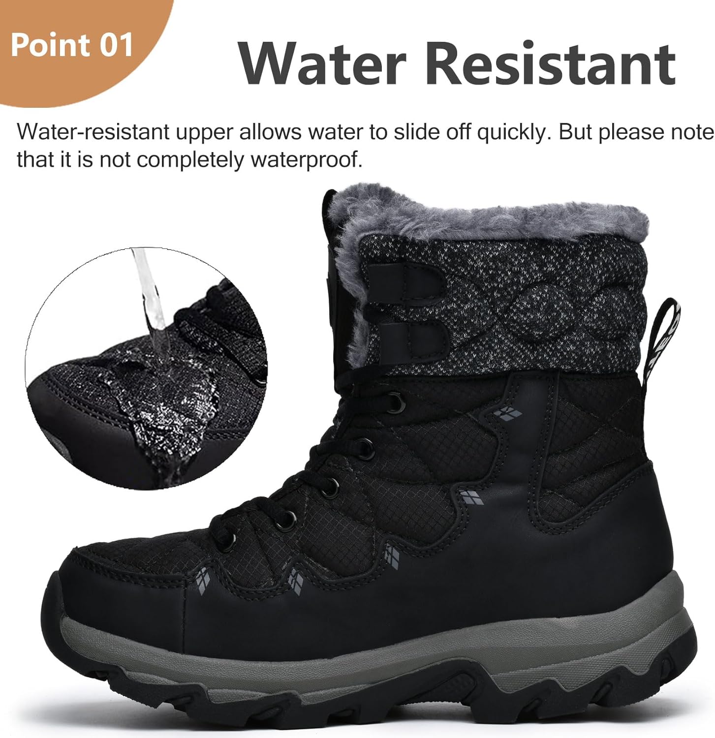 High-Quality TRAILBLITZ Men's Winter Snow Boots, Specialized Water Resistant Hik...