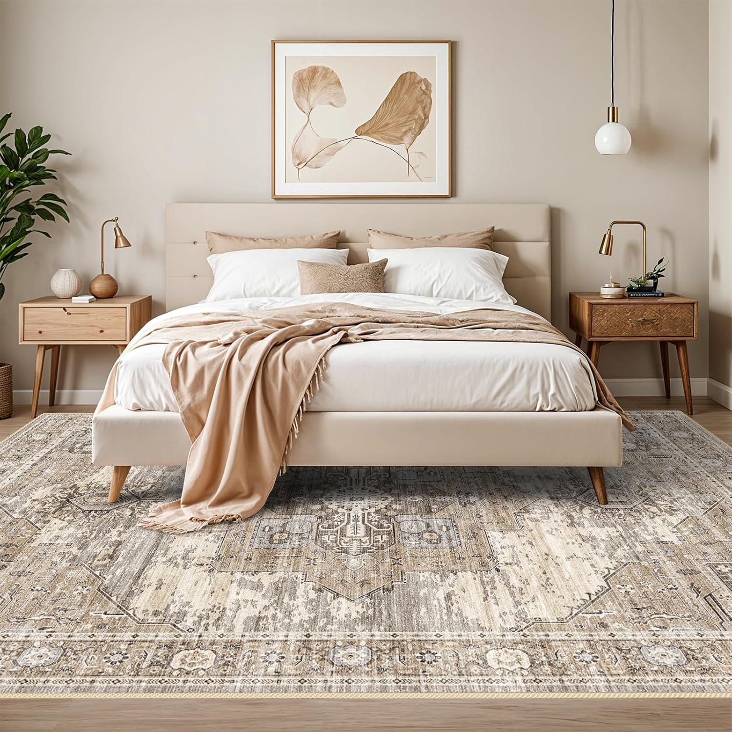 RUUGME Living Room 10x14 Area Rugs - Washable Lightweight Area Rug Stain Resista...