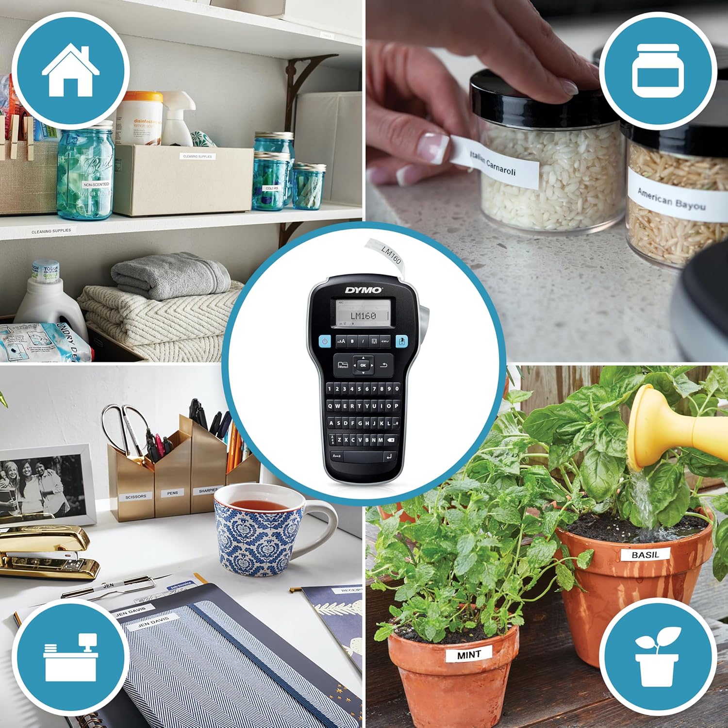 DYMO LabelManager 160 Label Maker Starter Kit with 3 Rolls of D1 Label Tape | Ha...