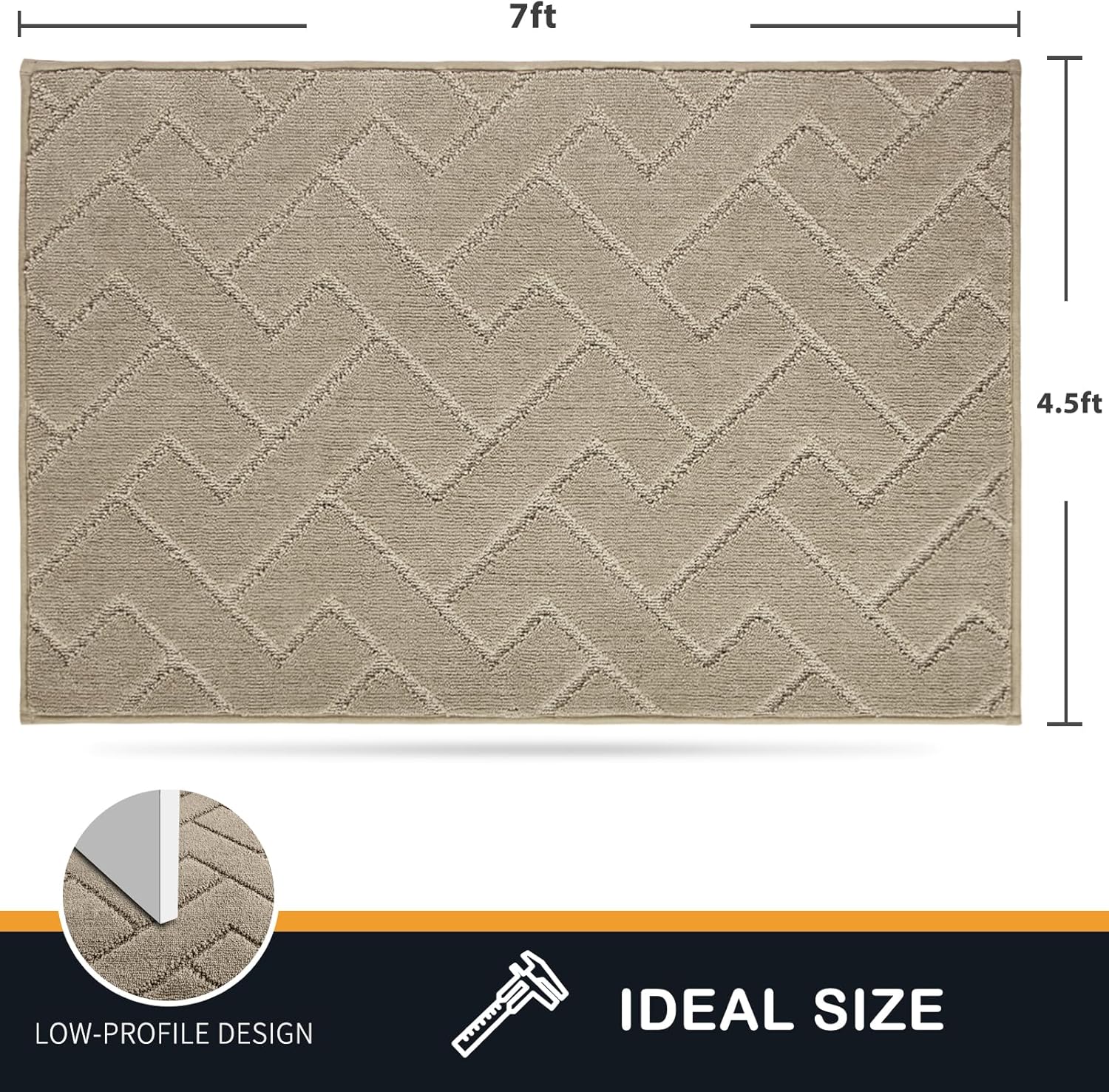 PURRUGS Area Rug, Innovative Easy Care Non-Slip Rug, Special Machine Washable En...