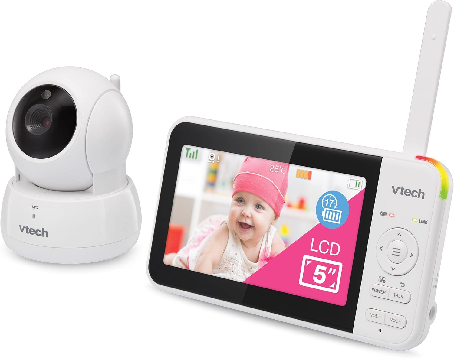 VTech VM924 Video Baby Monitor with Camera, Pan&Tilt, Baby Monitor with 5" LCD S...